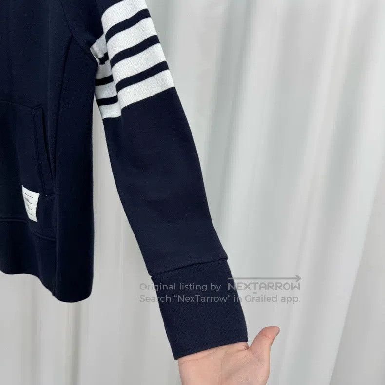 Thom Browne Thom Browne Navy Blue Knit Zip-Up Jacket Size US M / EU 48-50 / 2 - 4 Thumbnail