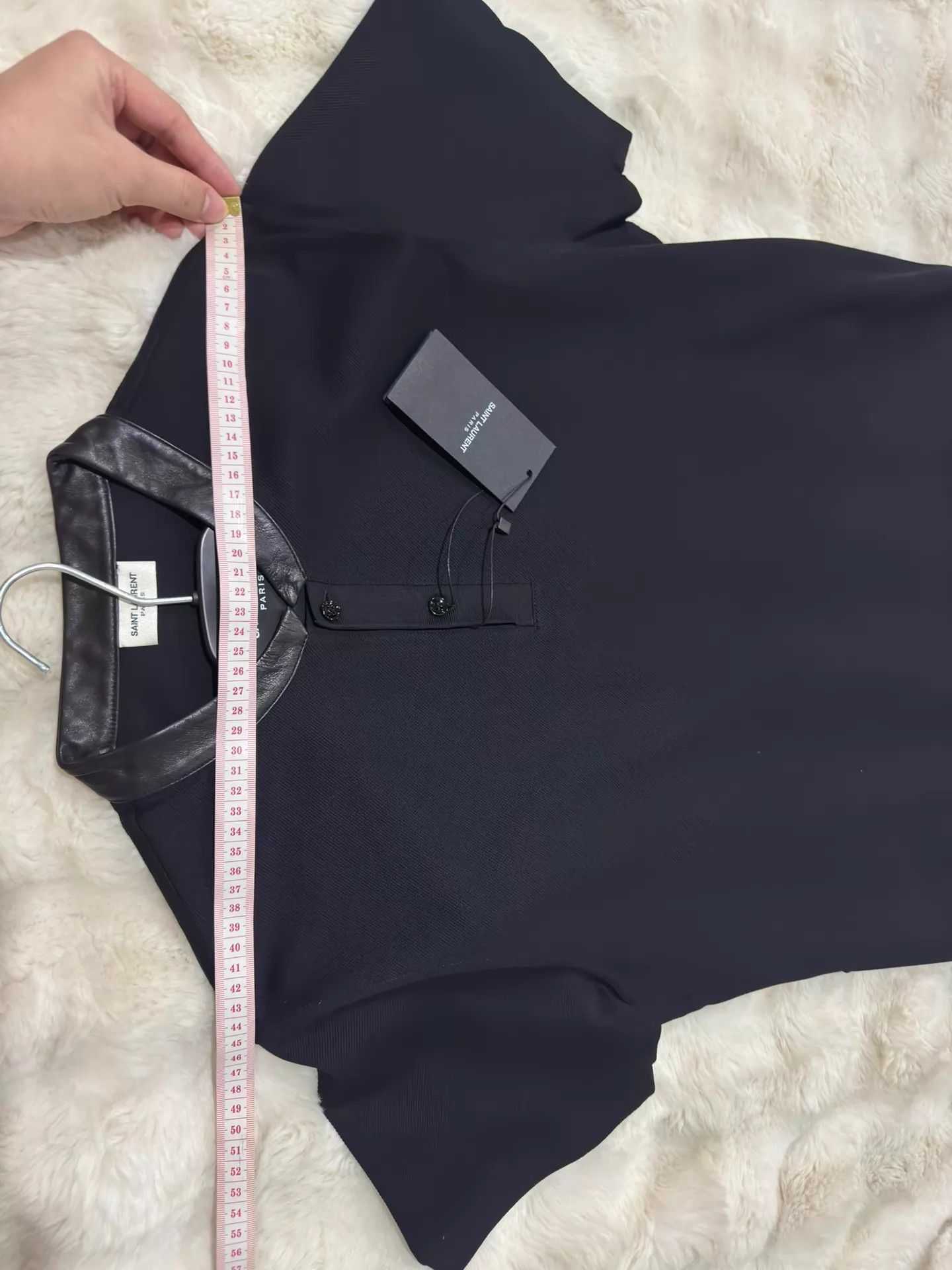 Yves Saint Laurent YSL Black Label Lambskin Collar Cotton Polo Shirt XL Size US XL / EU 56 / 4 - 7 Thumbnail
