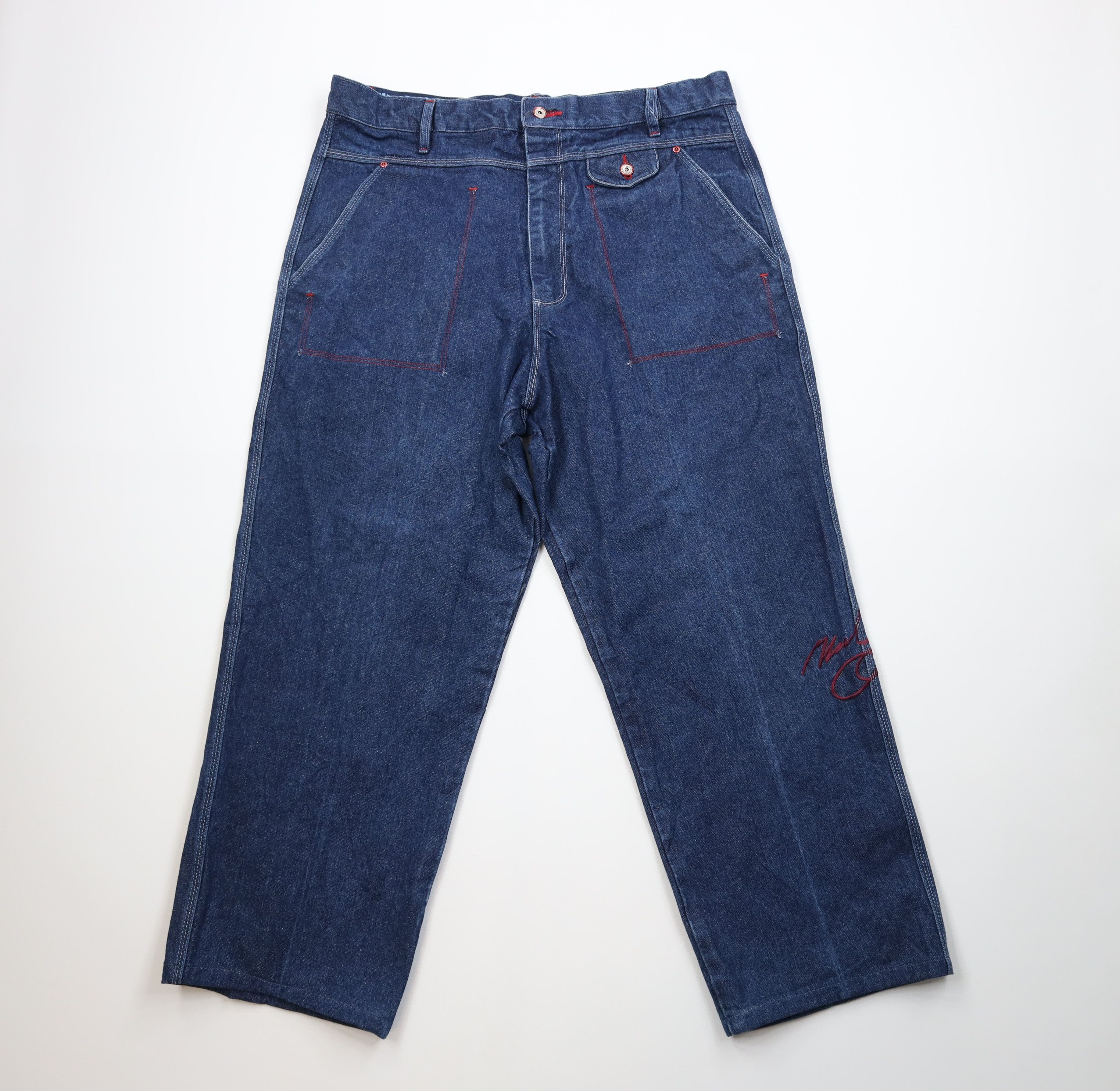 Fubu Vintage Y2K FUBU Muhammad Ali Wide Leg Denim Jeans Blue Size US 42 / EU 58 - 1 Thumbnail