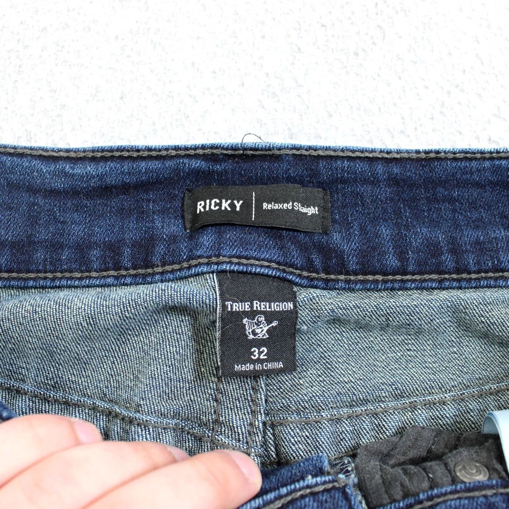 True Religion True Religion Ricky Relaxed Straight Jean Men 32x34 Dark Wash Blue Denim 90s Y2K Size US 32 / EU 48 - 3 Thumbnail