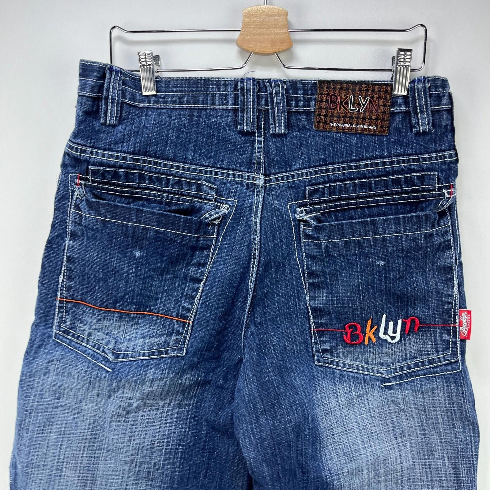 Vintage Vintage Y2K Brooklyn Express Baggy Denim Shorts 34 Jorts Size US 34 / EU 50 - 2 Thumbnail