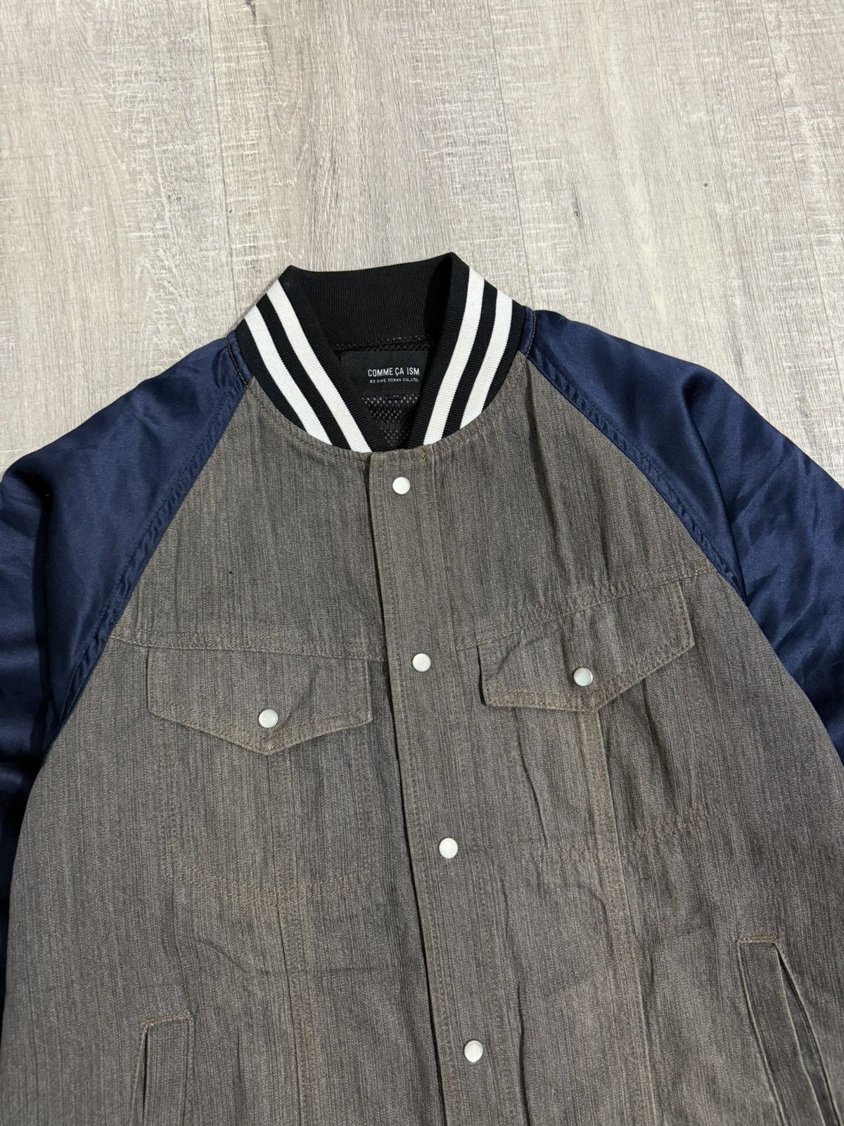 Comme Ca Ism Comme ca ism by five Foxes co.ltd varsity satin denim jacket Size US M / EU 48-50 / 2 - 6 Thumbnail