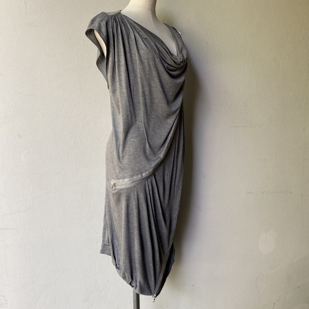ATSURO TAYAMA A/T ATSURO TAYAMA Light Gray Panel Zip Dress Size S / US 4 / IT 40 - 2 Thumbnail