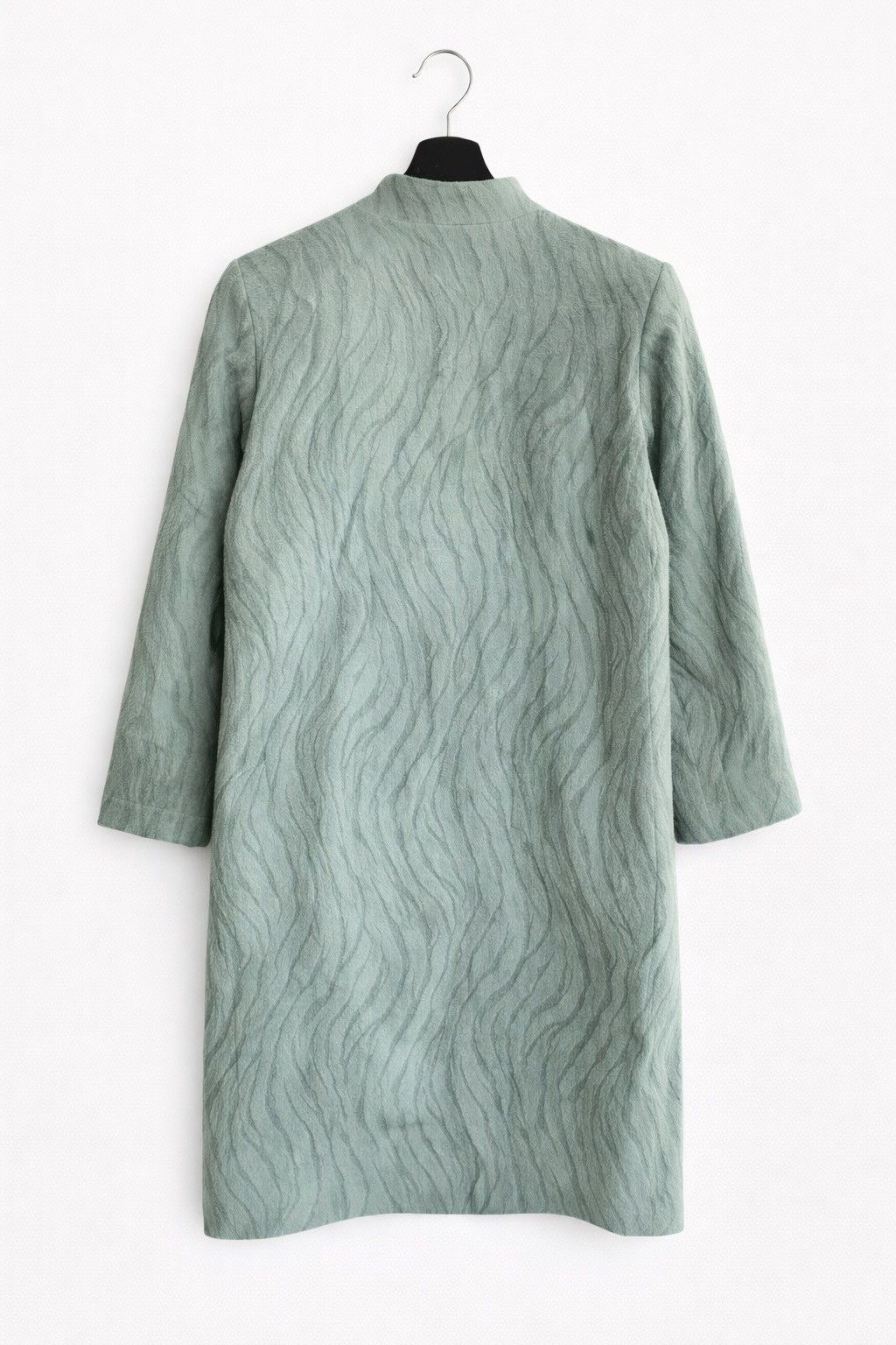 Agora Vintage Angora Wool Textured Green Long Coat – Made in Japan Size S / US 4 / IT 40 - 2 Thumbnail