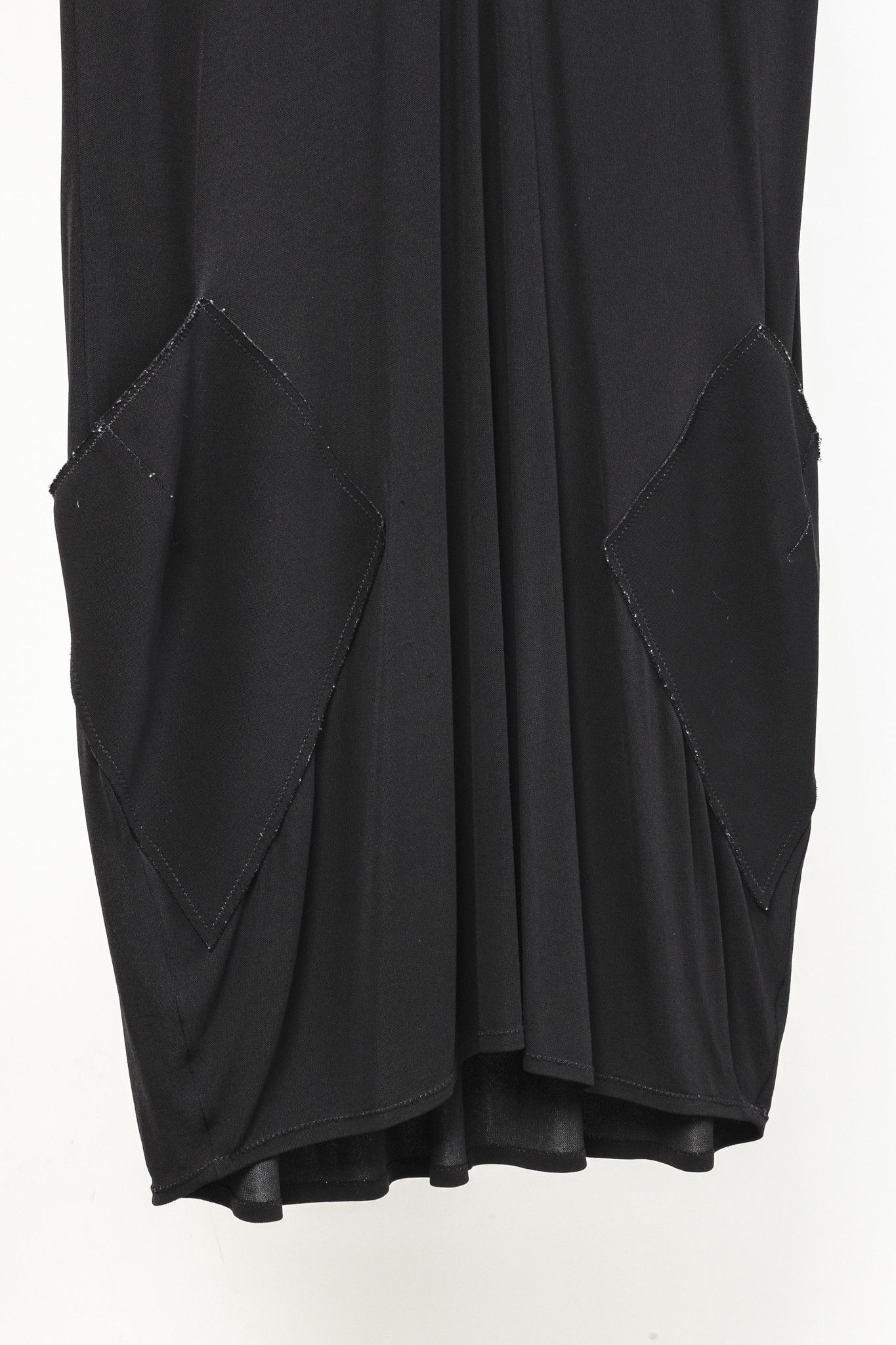 Marie Saint Pierre Marie Saint Pierre Black Crepe-Jersey Polo Midi Dress Size L / US 10 / IT 46 - 3 Thumbnail