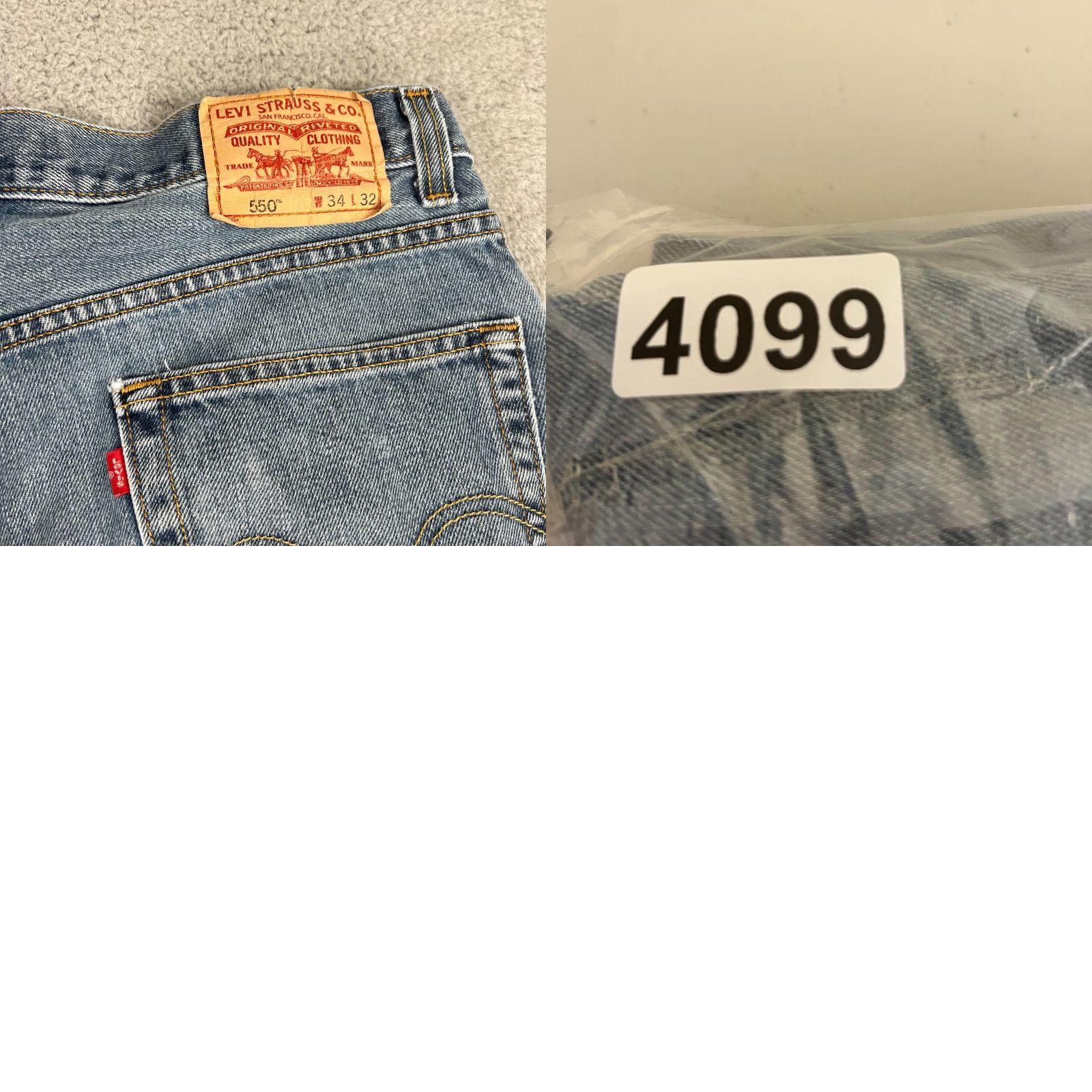 Levi's VINTAGE Levi's 550 Jeans Mens 34x32 Relaxed Fit Distressed Straight Leg Blue 90s Grunge USA Mens Size US 34 / EU 50 - 8 Thumbnail