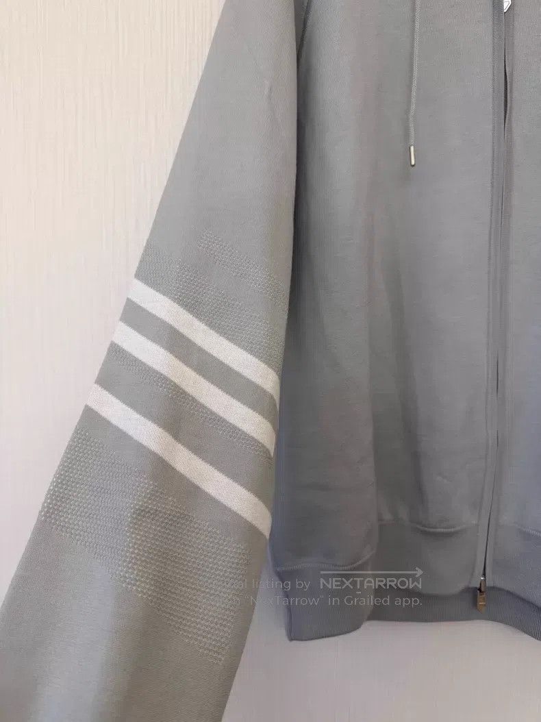 Hermes Hermes Blue-Grey Cashmere and Silk Hooded Sweatshirt with Size US XL / EU 56 / 4 - 4 Thumbnail