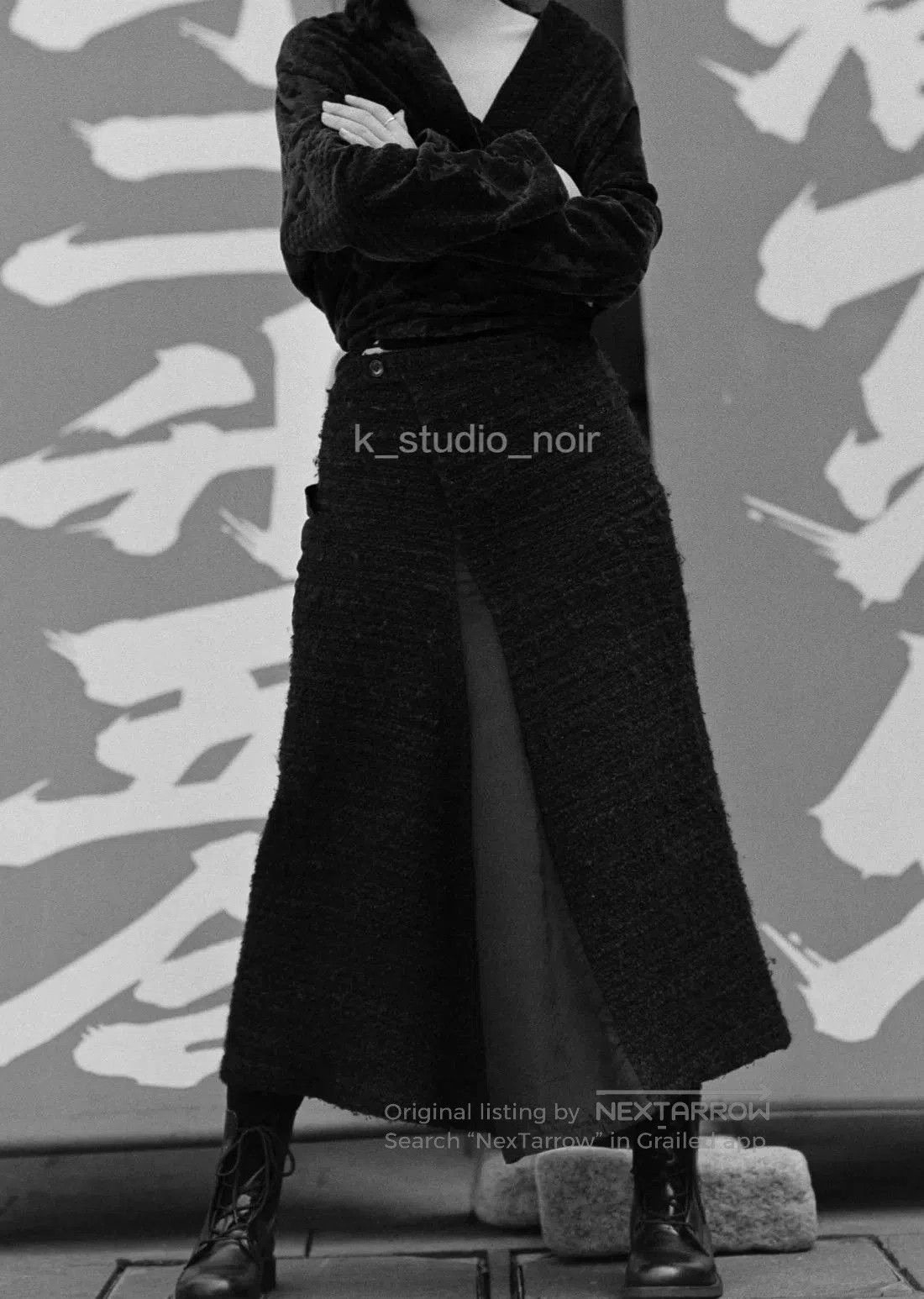 Yohji Yamamoto Yohji Yamamoto Patchwork Wool Midi Skirt. Size 27" / US 4 / IT 40 - 1 Thumbnail