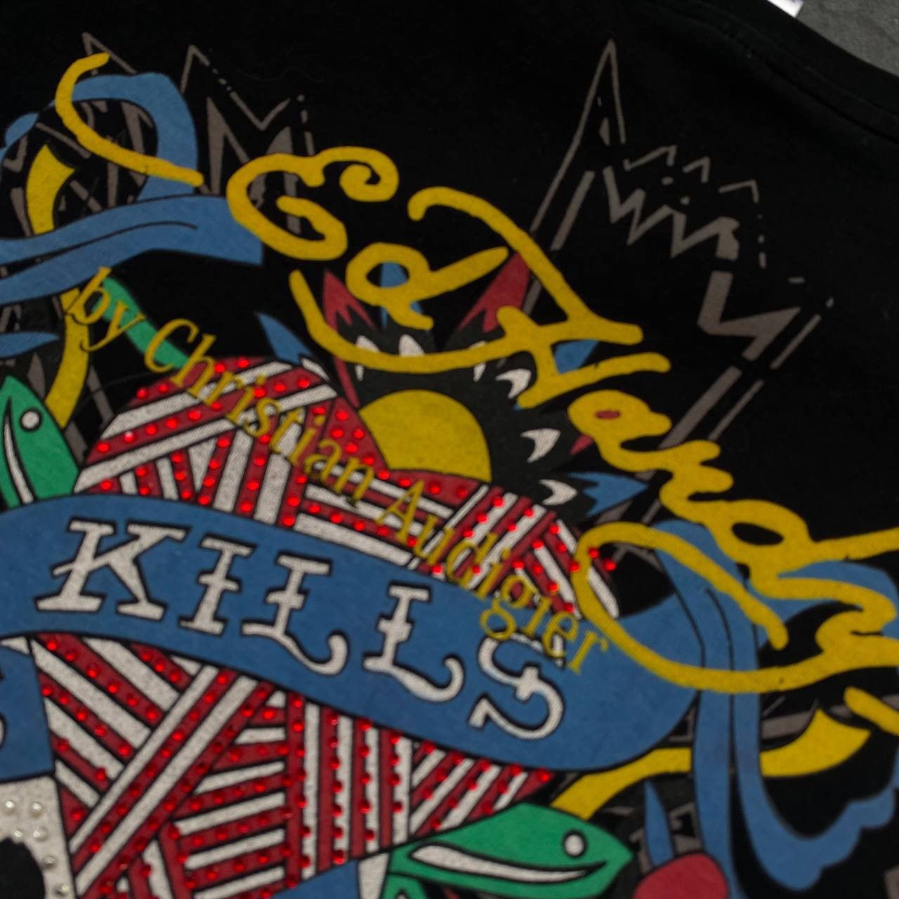 Vintage Vintage big logo Ed hardy skulls big logo tee shirt 90s Size US L / EU 52-54 / 3 - 8 Thumbnail