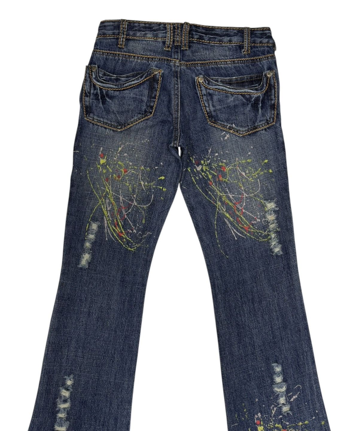 Le Grande Bleu (L.G.B.) Vintage Flared Jeans Japanese Spiral Girl Painter Bootcut Size 26" / US 2 / IT 38 - 6 Thumbnail