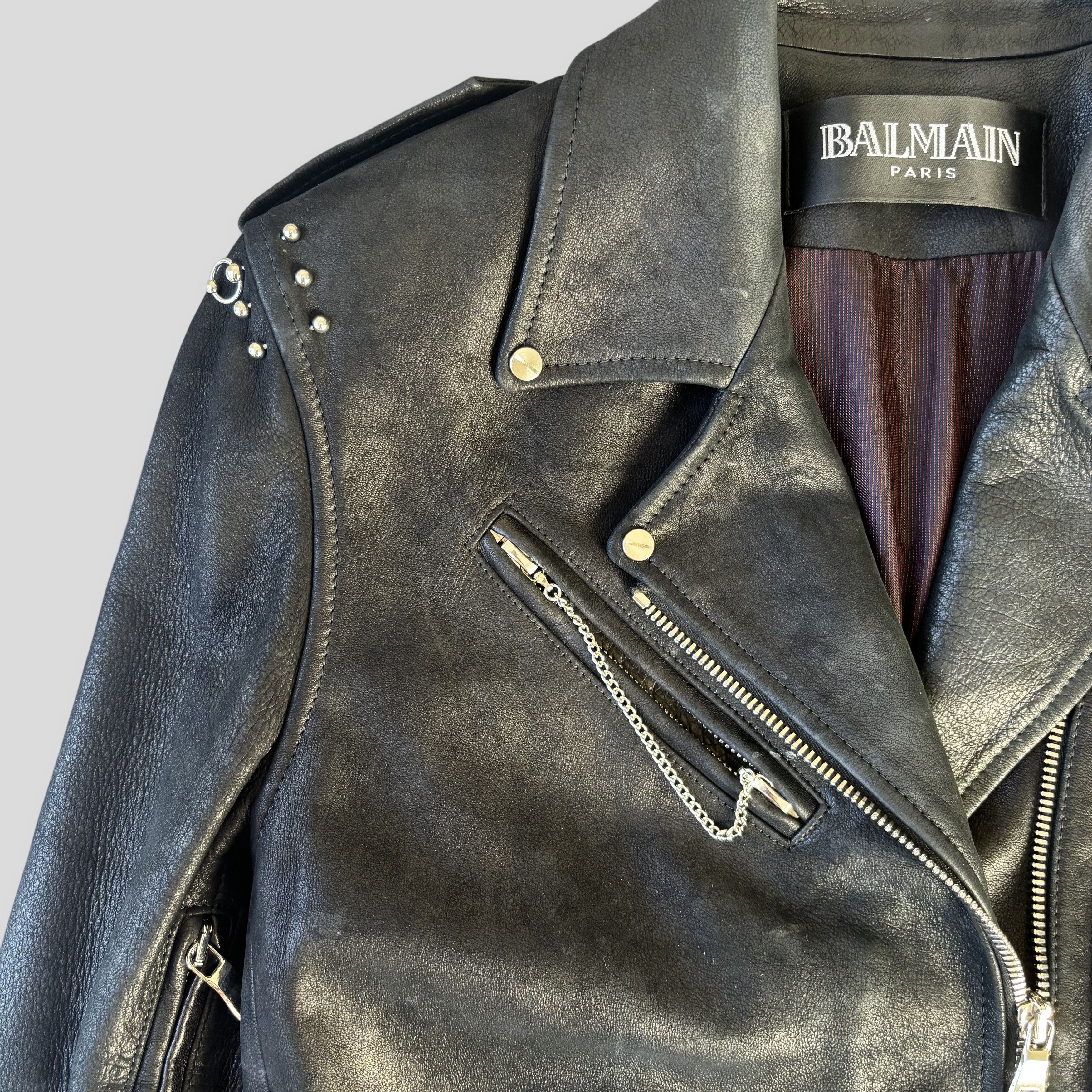 Balmain Balmain Decarnin SS11 Studded Pin Leather Jacket Size US XS / EU 42 / 0 - 3 Thumbnail