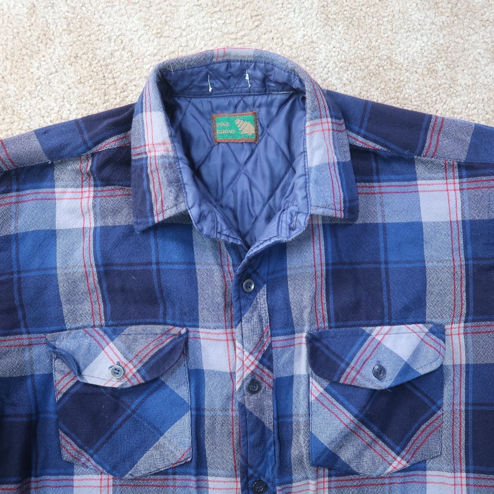 Vintage VINTAGE Quilt Lined Flannel Shirt Jacket Men's XL Plaid Workwear shacket Size US XL / EU 56 / 4 - 7 Thumbnail