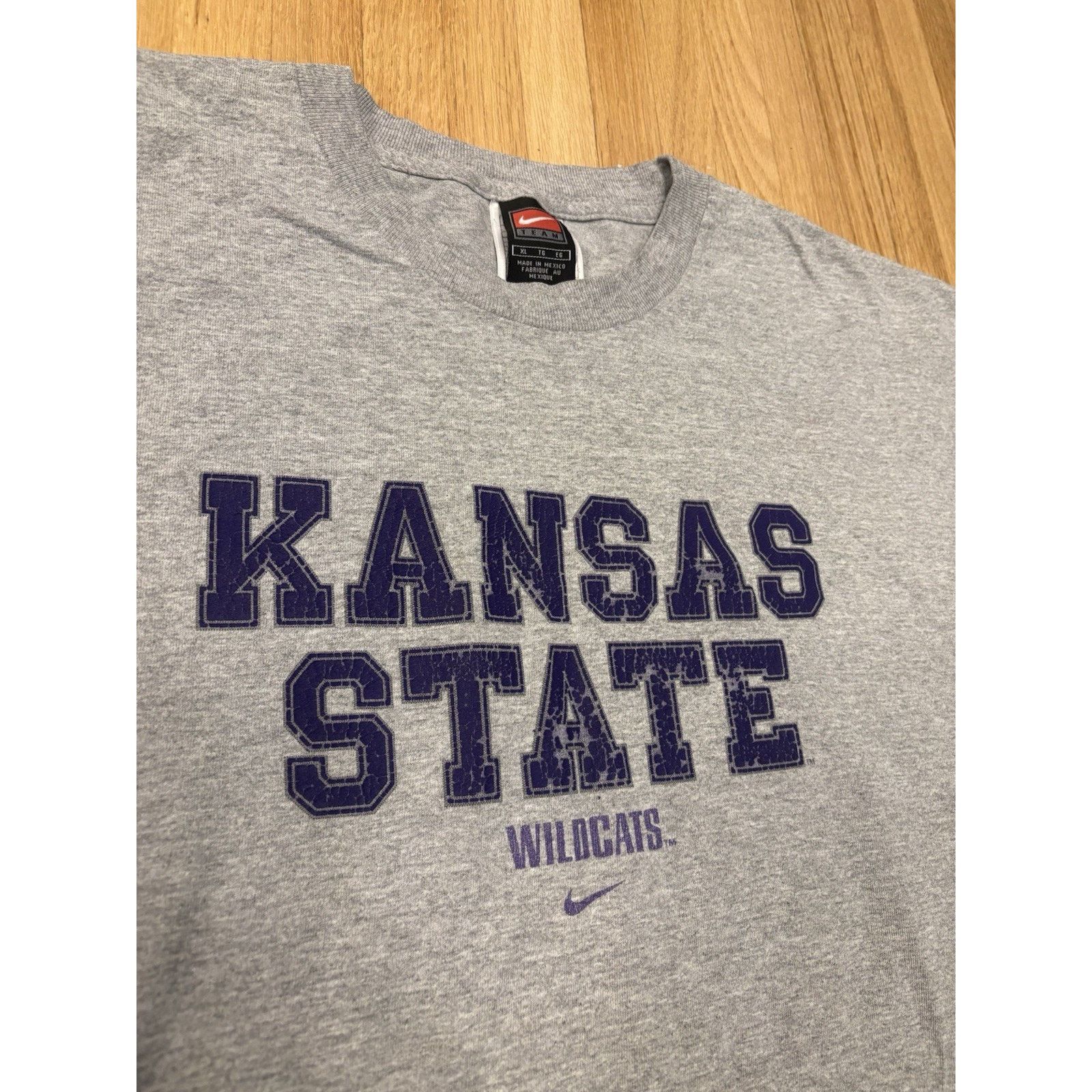 Nike Kansas State Wildcat Football T Shirt Gray XL Vintage Nike Size US XL / EU 56 / 4 - 2 Thumbnail