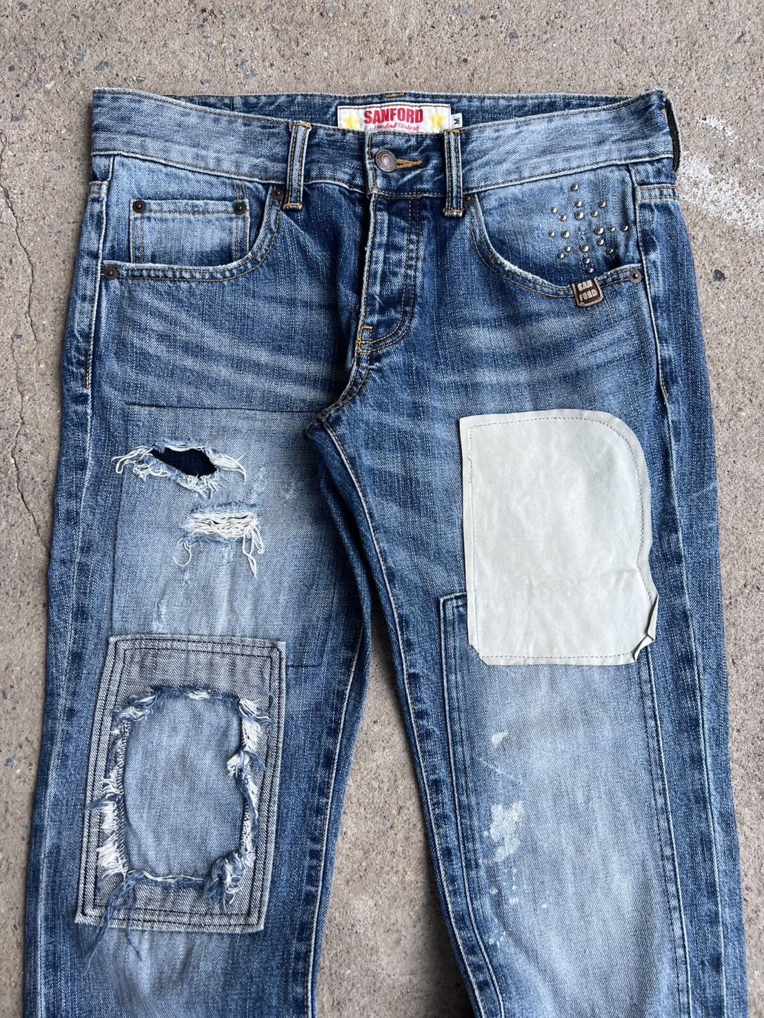 Vintage Vintage Sanford Studded Jeans Distressed Grunge Size US 32 / EU 48 - 2 Thumbnail