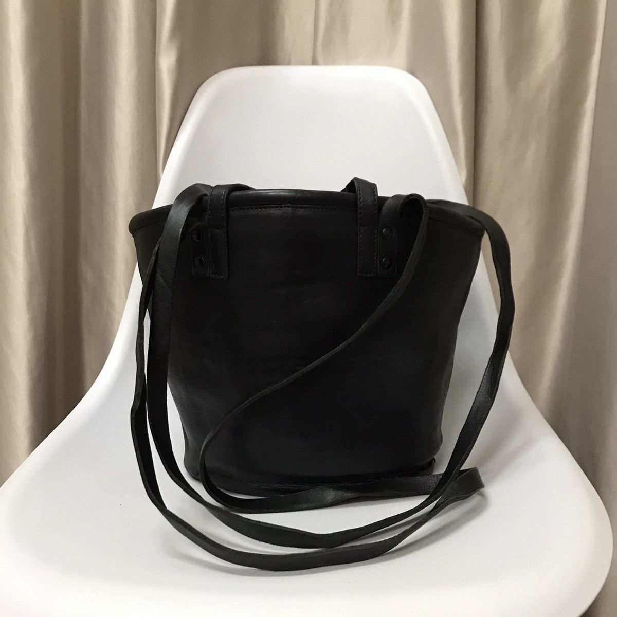 Designer × Hereu HEREU CRAFTED IN SPAIN BLACK LEATHER BUCKET TOTE BAG Size ONE SIZE - 1 Thumbnail