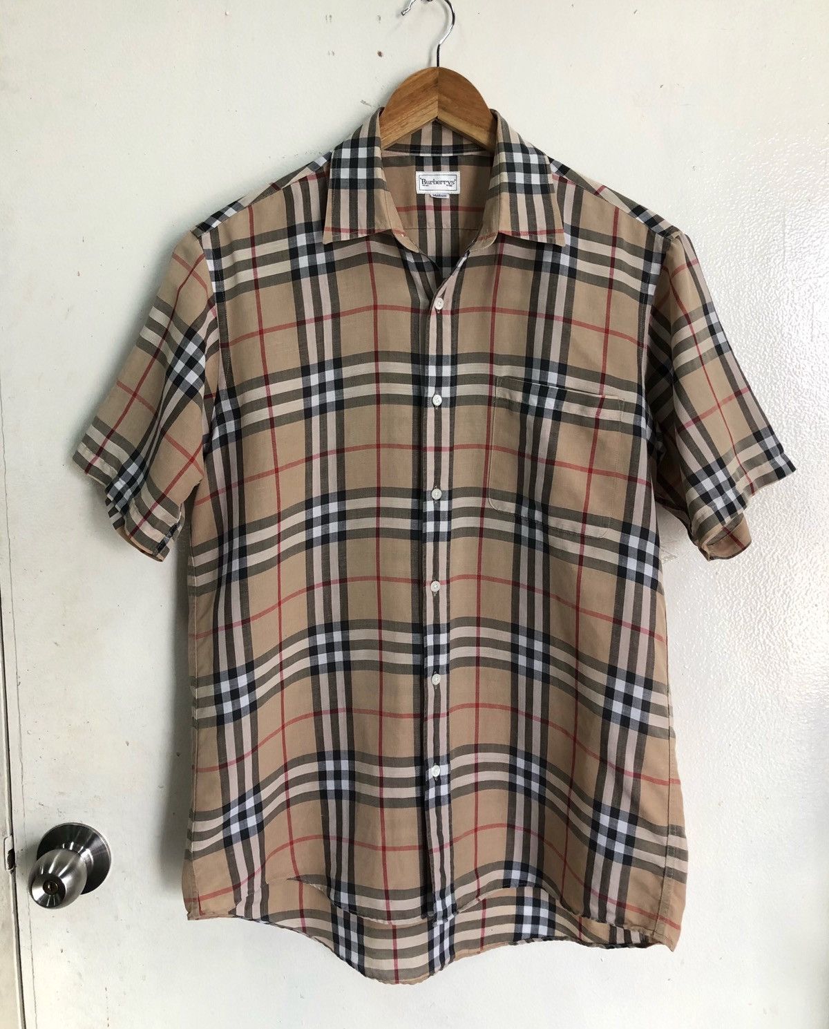 Vintage Burberrys Novacheck Linen Short Sleeves Shirt