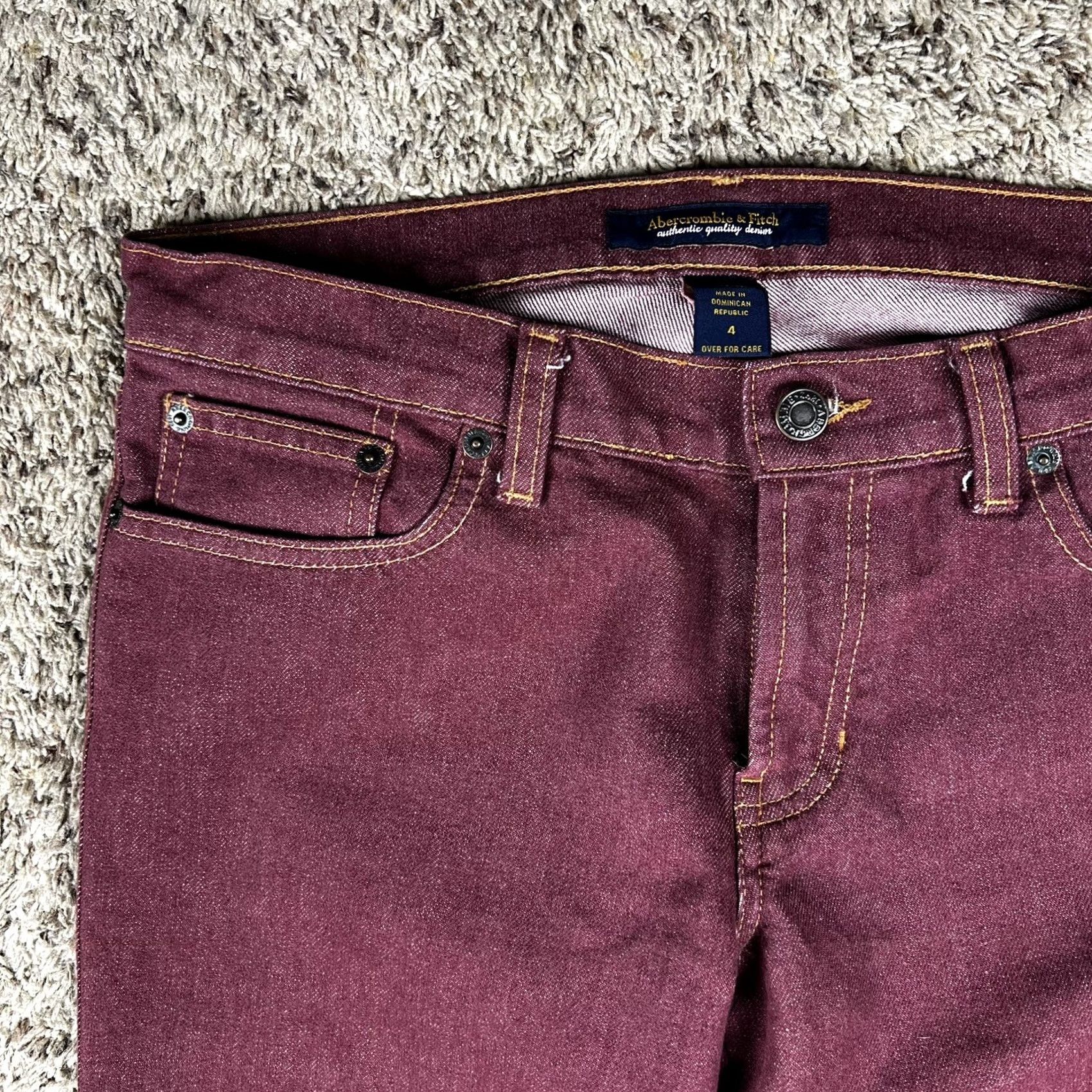 Abercrombie & Fitch Abercrombie & Fitch Jeans Burgundy Womens 4 31x31 Slim Bell Bottom Denim Cotton Regular Rise Mid Inseam 31in 4 Mea VINTAGE? Size 27" / US 4 / IT 40 - 5 Thumbnail