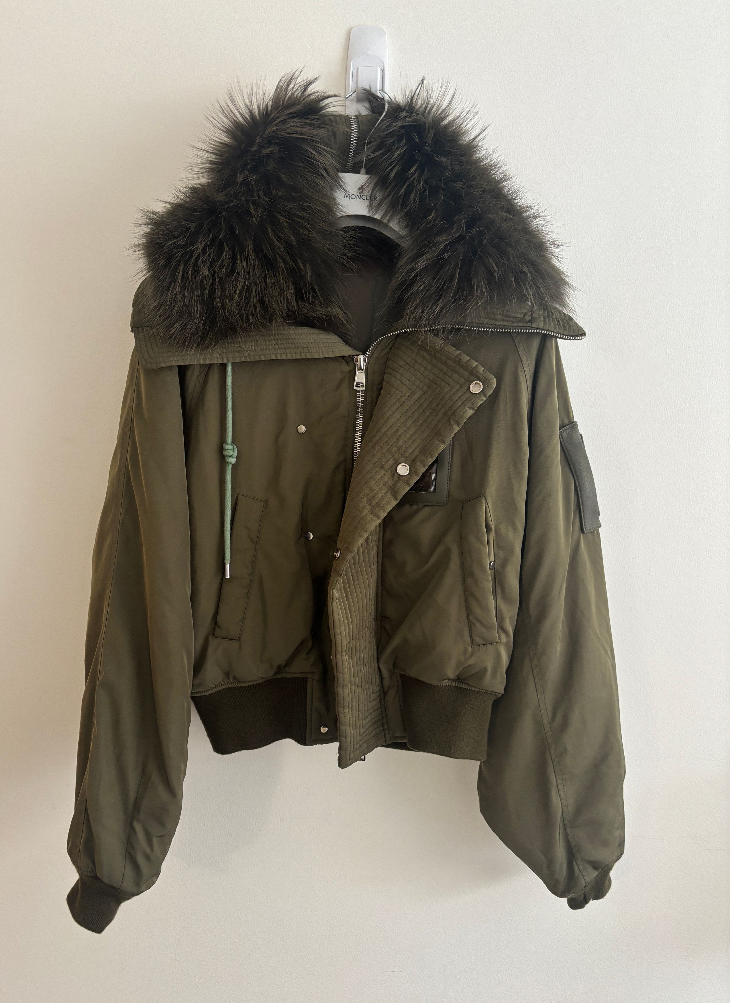 Juun.J $2925 Olive N2-B Flight Bomber Jacket Fur Hood - M-L Size US S / EU 44-46 / 1 - 6 Thumbnail