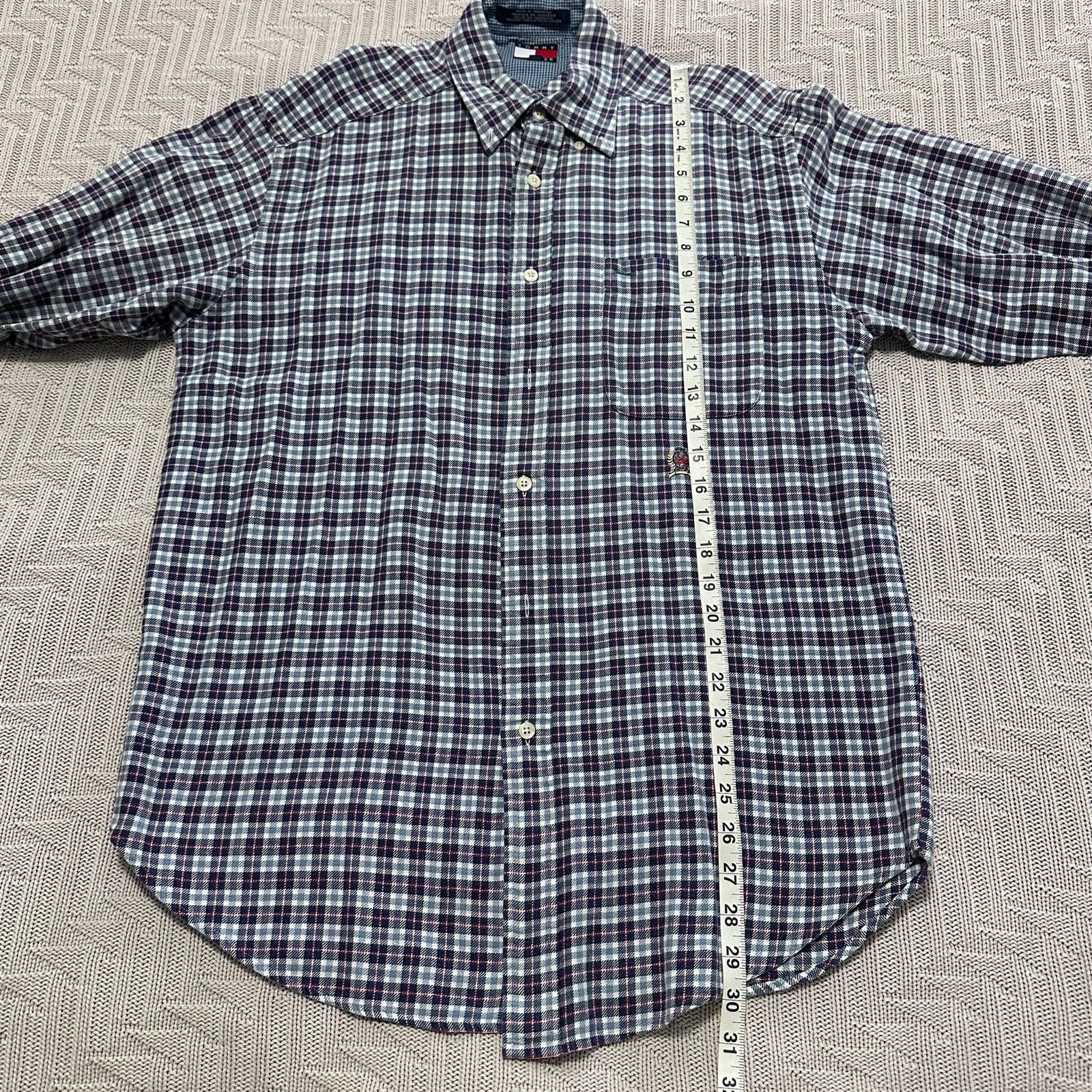 Tommy Hilfiger Vintage Tommy Hilfiger navy blue plaid flannel button down M Size US M / EU 48-50 / 2 - 8 Thumbnail