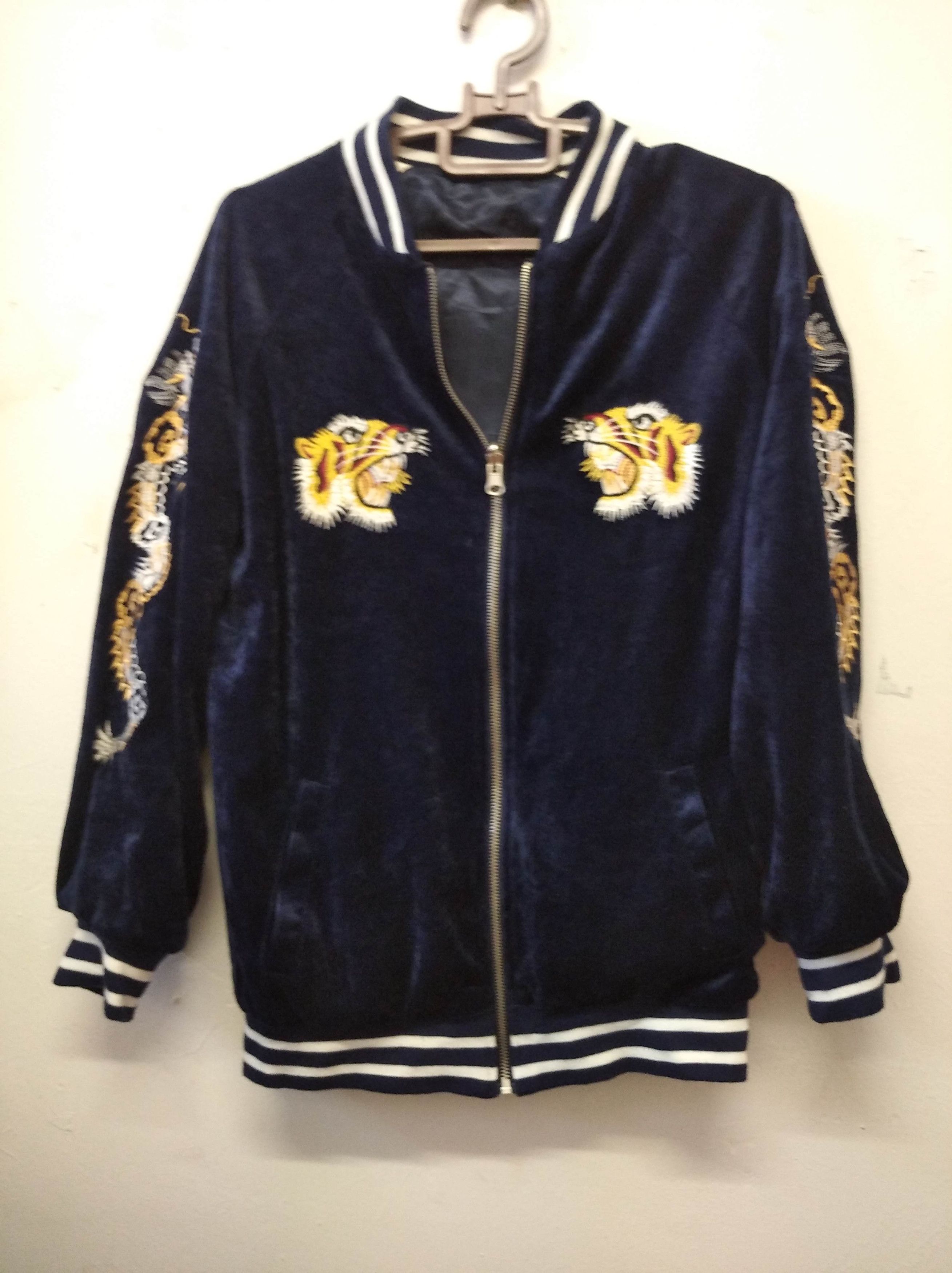 image of Sukajan Souvenir Jacket x Vintage Sukajan Jacket Embroidered Tiger Dragon, Men's (Size Medium)