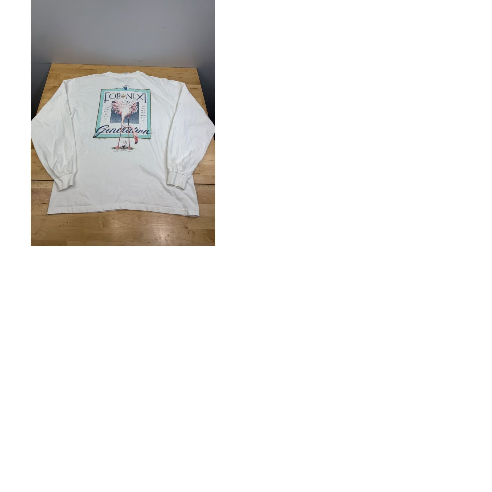 Hanes VINTAGE 90s Zoo Gallery Shirt Mens L White Long Sleeve Animals Graphic Print Crew Neck Hanes 11273 Mens Size US L / EU 52-54 / 3 - 9 Thumbnail