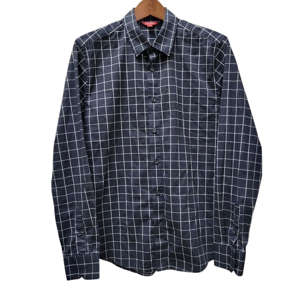 Guess Guess Men's Geometric Button-Up Long-Sleeves Shirt Medium Size US M / EU 48-50 / 2 - 1 Thumbnail