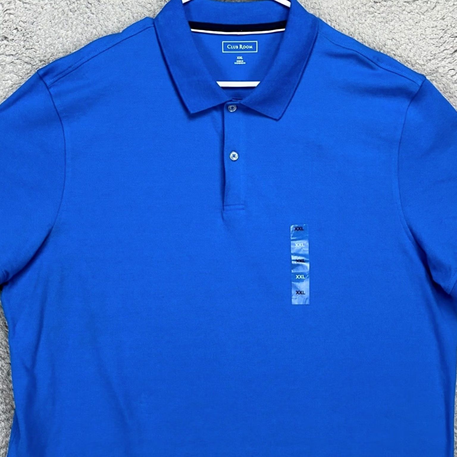 Club Room Club Room Polo Shirt Mens 2XL Blue Short Sleeve Casual Comfortable Breathable Shirt Size US XXL / EU 58 / 5 - 2 Thumbnail