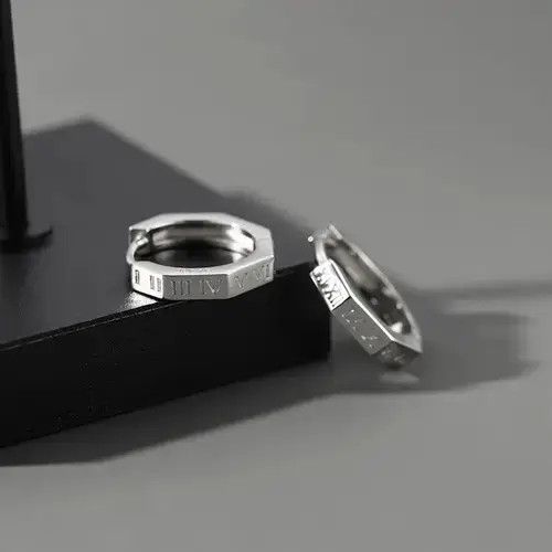 Other × Sterling Silver 925 Silver Plated Silver Hoop Earrings for Men Women Size ONE SIZE - 2 Thumbnail