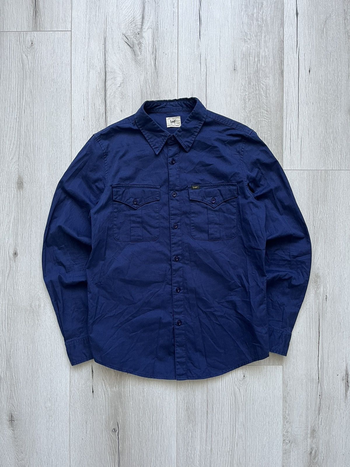 Lee × Vintage Vintage Lee Kansas 1889 Button Down Long Sleeve Navy Shirt Size US S / EU 44-46 / 1 - 1 Thumbnail
