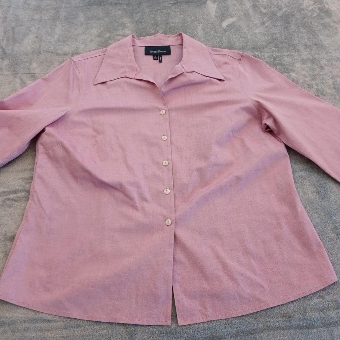 Evan Picone Evan Picone Shirt Womens Size 12 Pink Long Sleeve Button-Up Cotton Classic Casual Shirt Women Size XL / US 12-14 / IT 48-50 - 6 Thumbnail