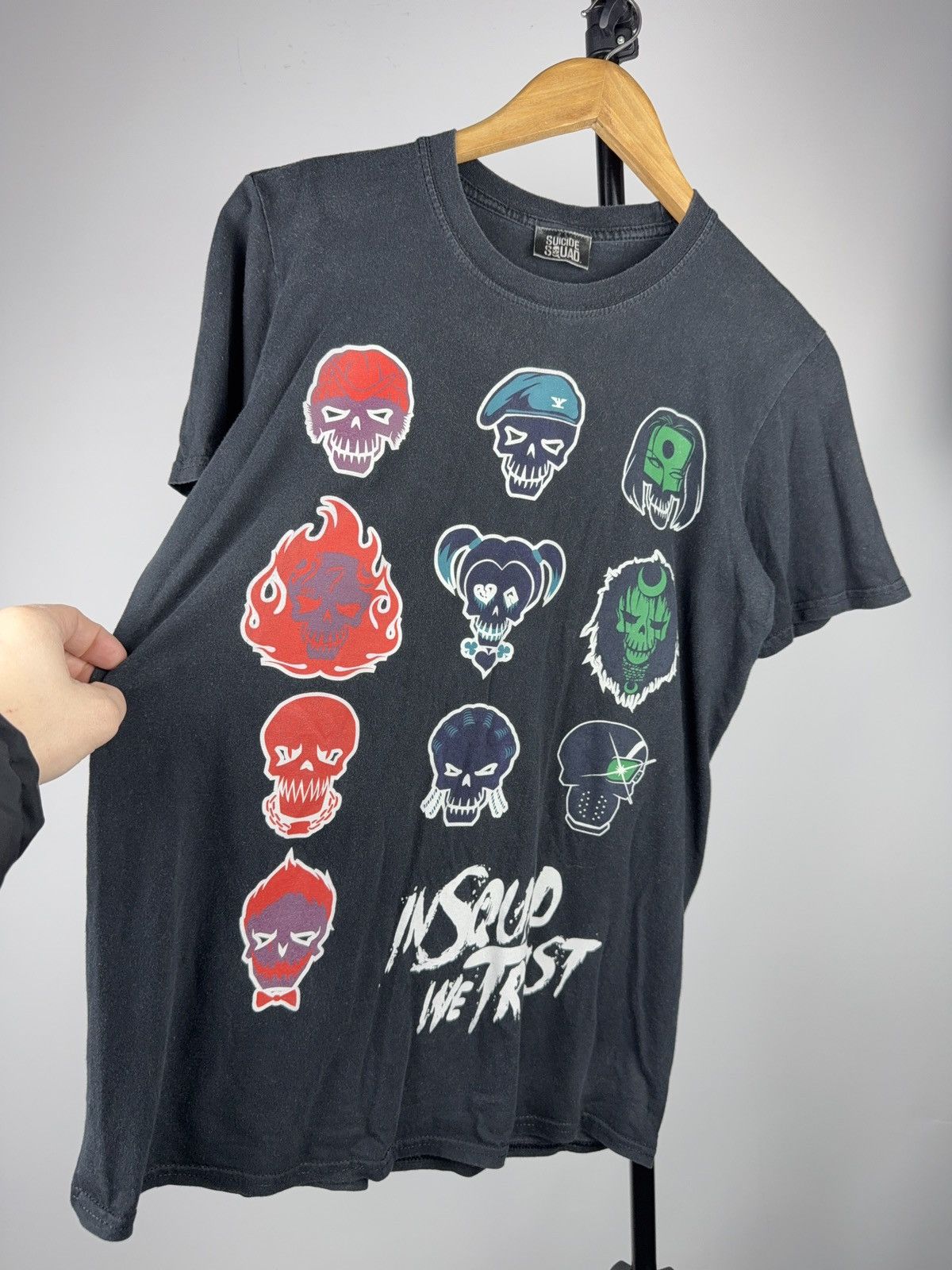 Vintage 2016 Suicide Squad Skull Grid Graphic T-Shirt Movie Tee Size US S / EU 44-46 / 1 - 2 Thumbnail