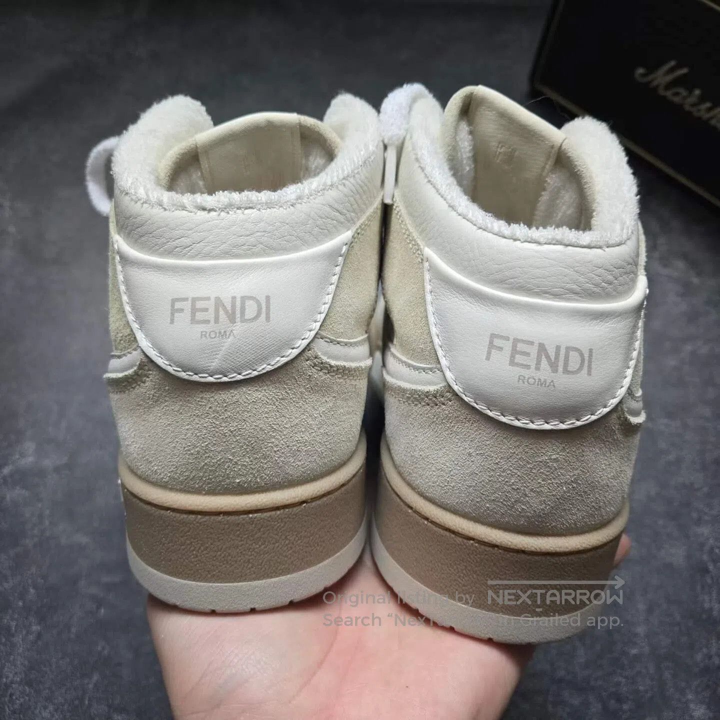 Fendi FENDI White and Brown High-Top Skate Shoes| Size US 10.5 / IT 40.5 - 3 Thumbnail