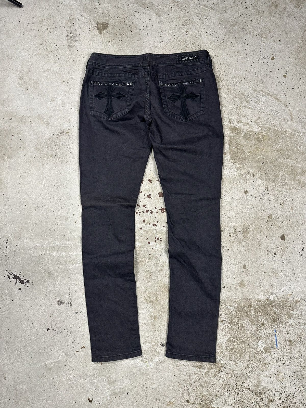 Affliction Affliction Los Angeles Raquel Black Denim Pants Size US 30 / EU 46 - 3 Thumbnail