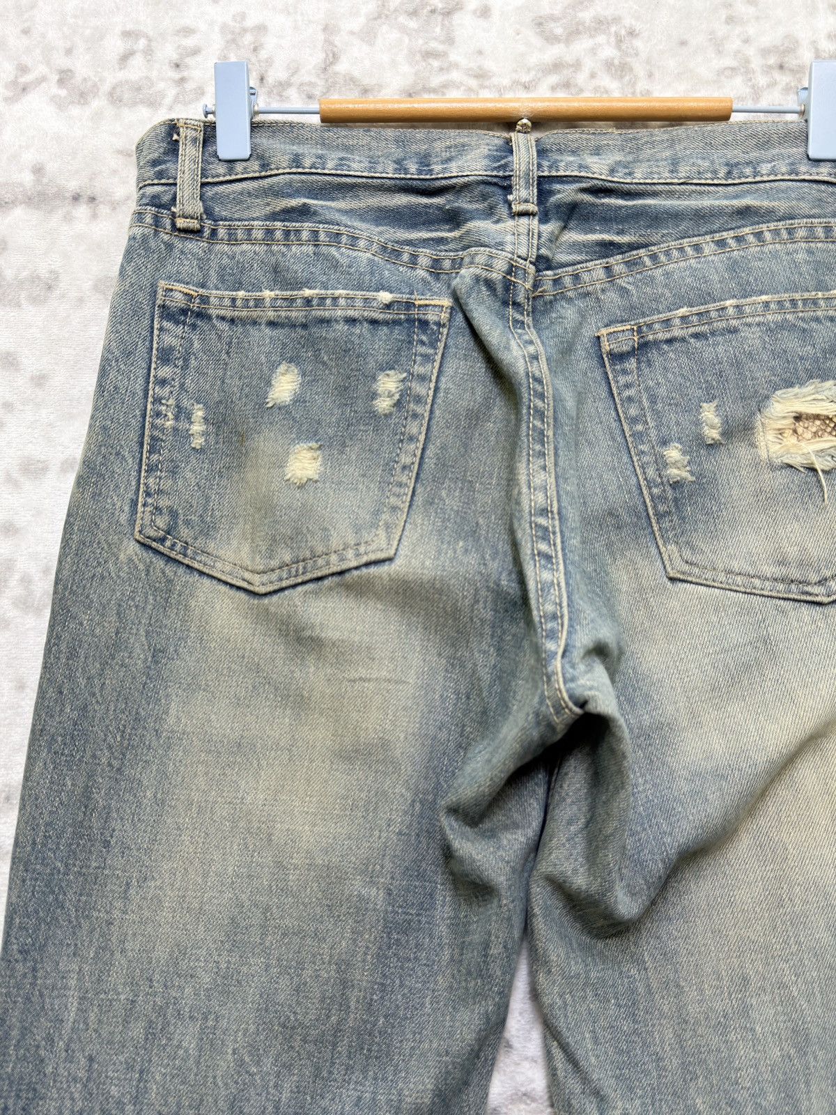 Schlussel Vintage Schlussel Y2K Grunge Distressed Denim Mud Wash Size US 30 / EU 46 - 12 Thumbnail