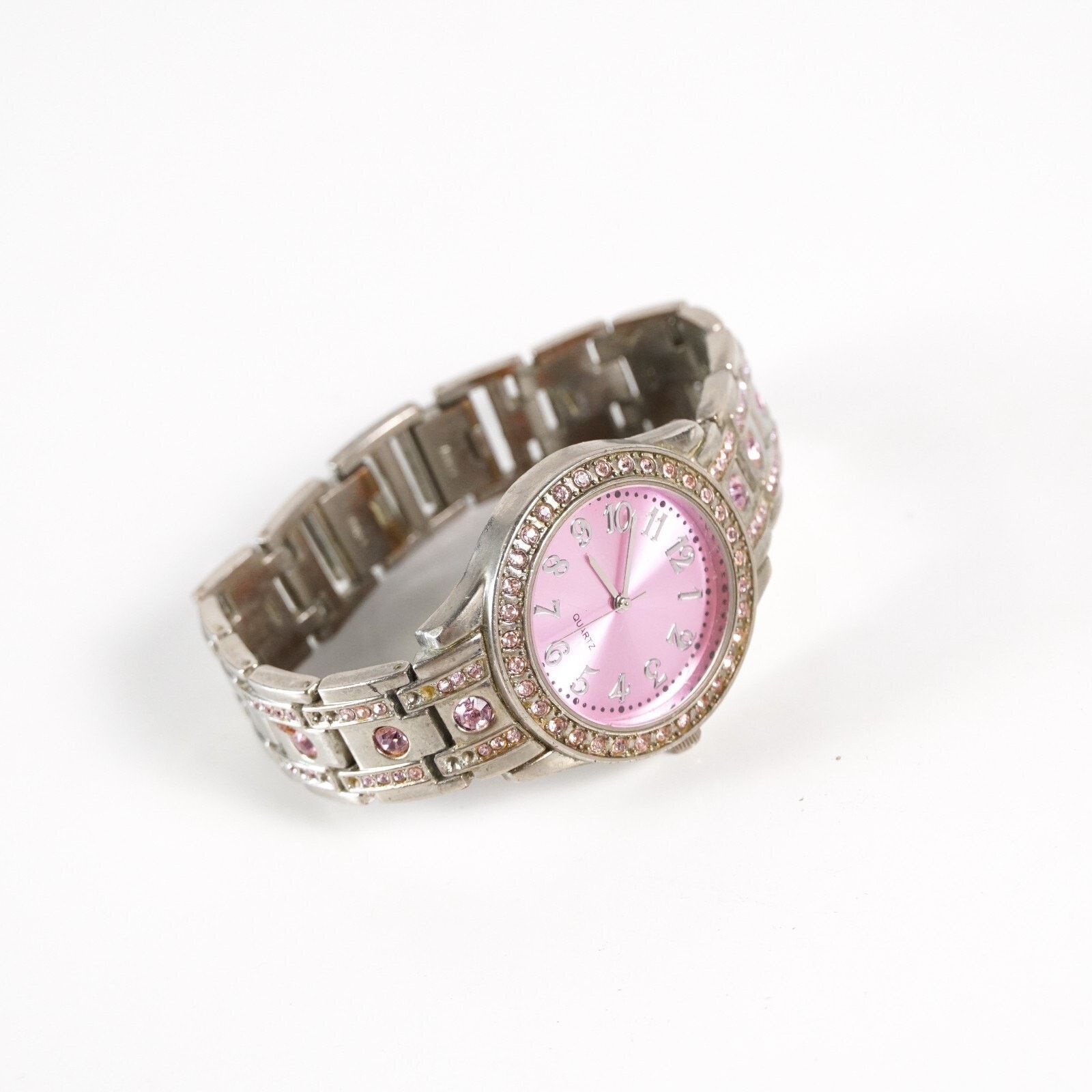 Other Pink Stainless Steel Quartz Crystal Watch Wristwatch Jewelry Size ONE SIZE - 9 Thumbnail