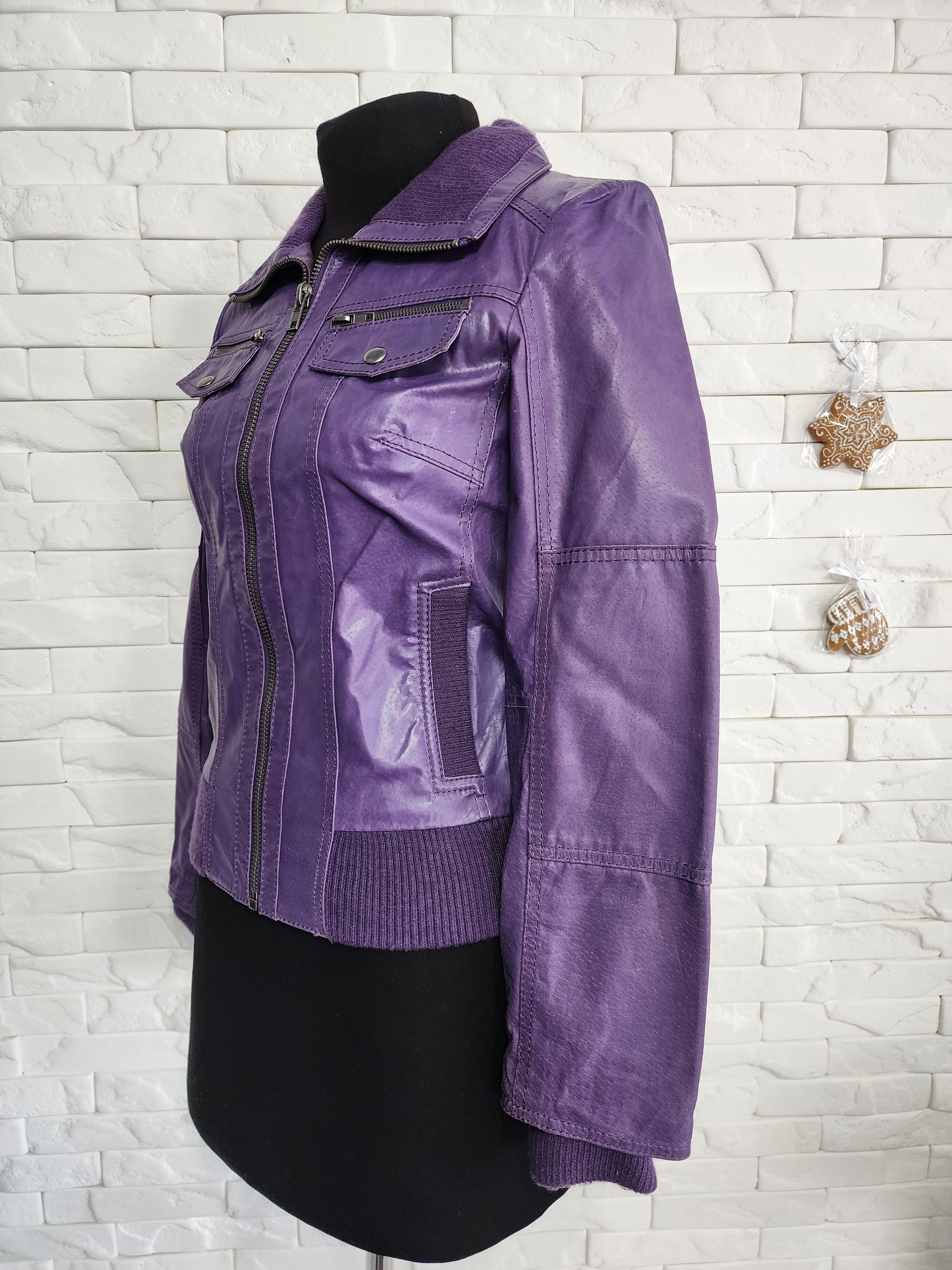 Other Purple Leather Jacket: Women's Vintage Sport Jacket Size S / US 4 / IT 40 - 3 Thumbnail
