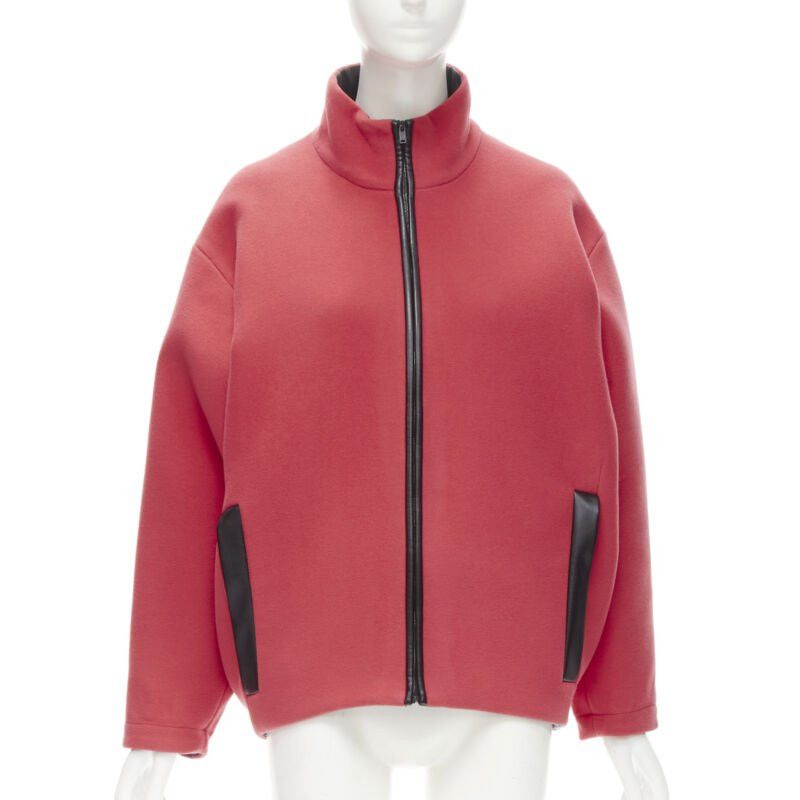 Balenciaga rare BALENCIAGA 2012 Nicolas Ghesquiere red wool cocoon bomber jacket FR34 XS Size XS / US 0-2 / IT 36-38 - 1 Thumbnail