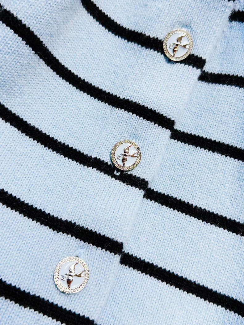 Chanel Chanel 25S blue striped long-sleeved knitted cardigan coat Size XS / US 0-2 / IT 36-38 - 4 Thumbnail
