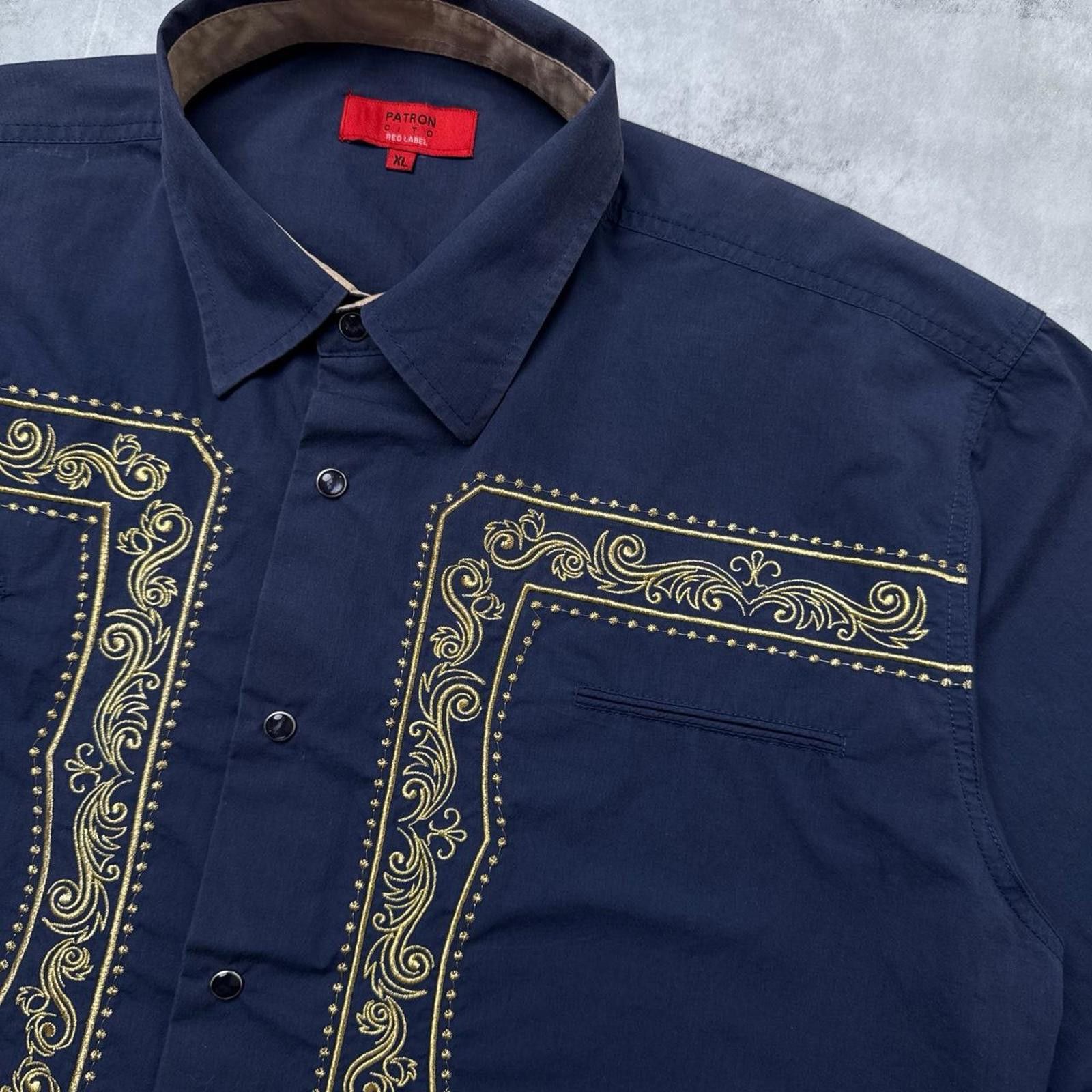 Affliction Y2K Patroncito 00s Blue Button Up Embroidered Shirt Size US XL / EU 56 / 4 - 5 Thumbnail