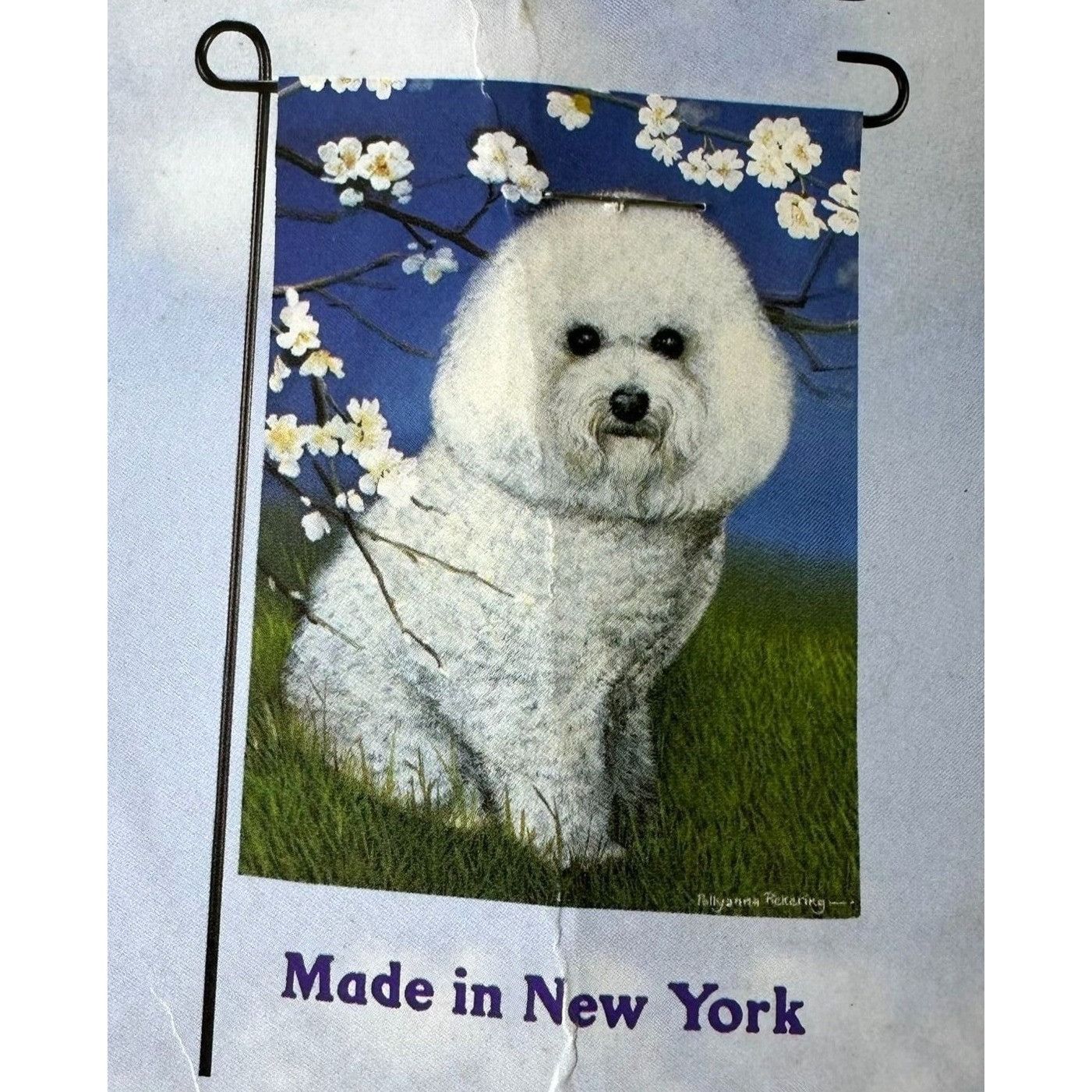 Vintage Bichon Frise Garden Flag Retired 12 x 16 inches New in Packa Size ONE SIZE - 2 Thumbnail
