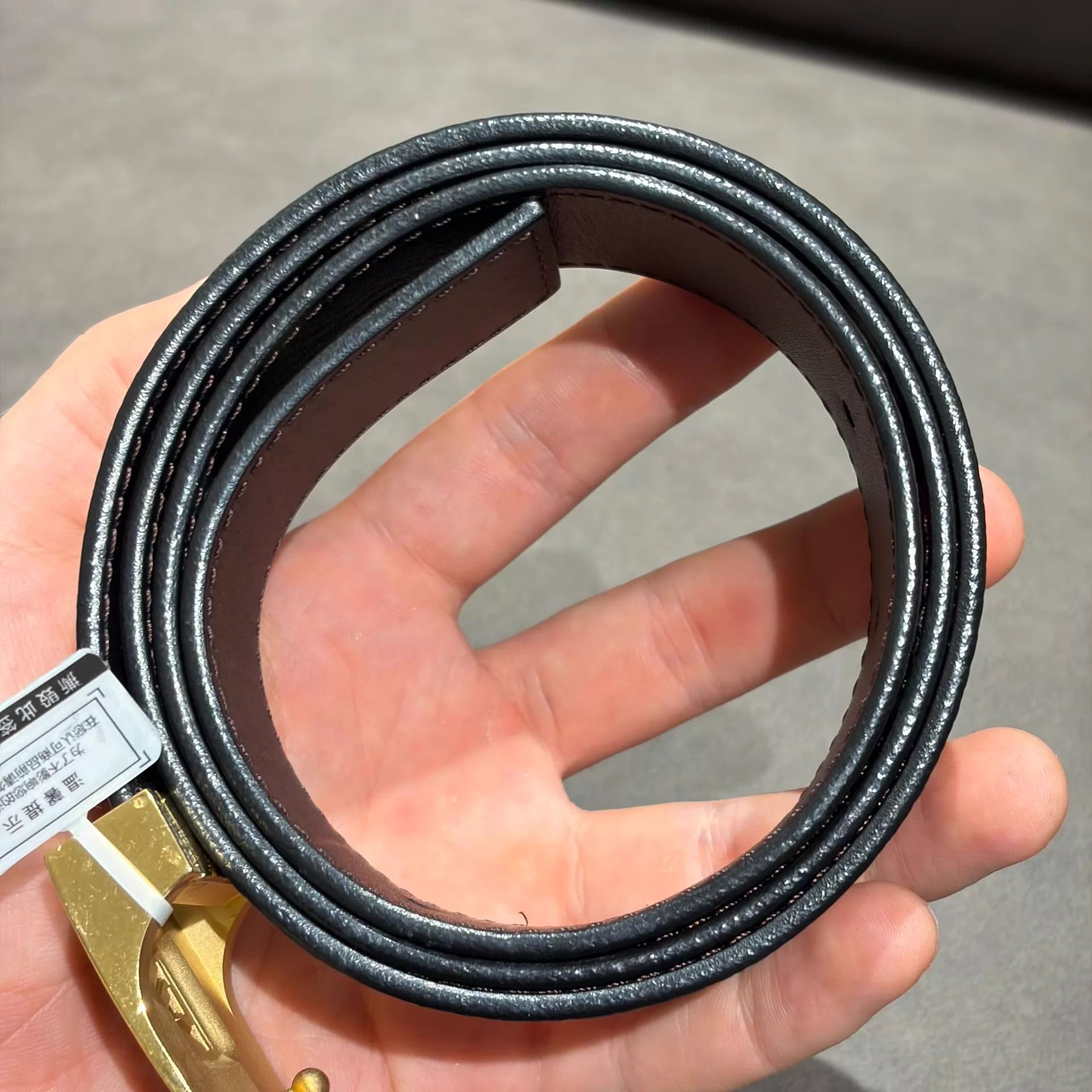 Louis Vuitton LV Black Tri-Color Monogram Allover Smooth Buckle Belt Size ONE SIZE - 5 Thumbnail