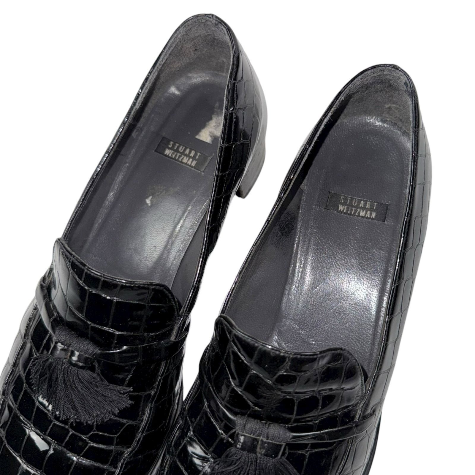 Stuart Weitzman × Vintage Vintage y2k Stuart Weitzman Women's Alligator Tassel Loafers Size US 9.5 / IT 39.5 - 7 Thumbnail