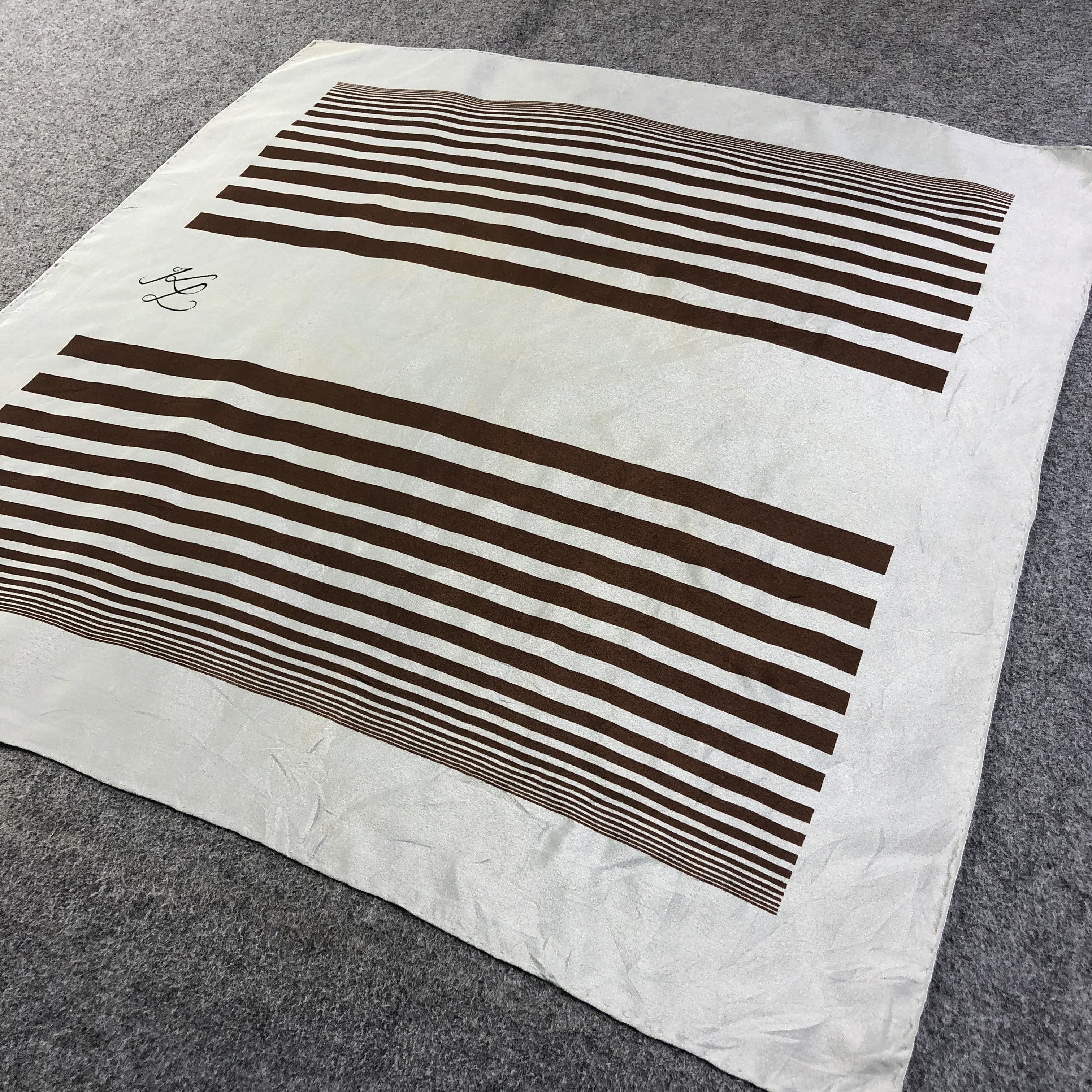 Karl Lagerfeld Vintage KL Luxury Hand Rolled Silk Scarf M782 Size ONE SIZE - 2 Thumbnail