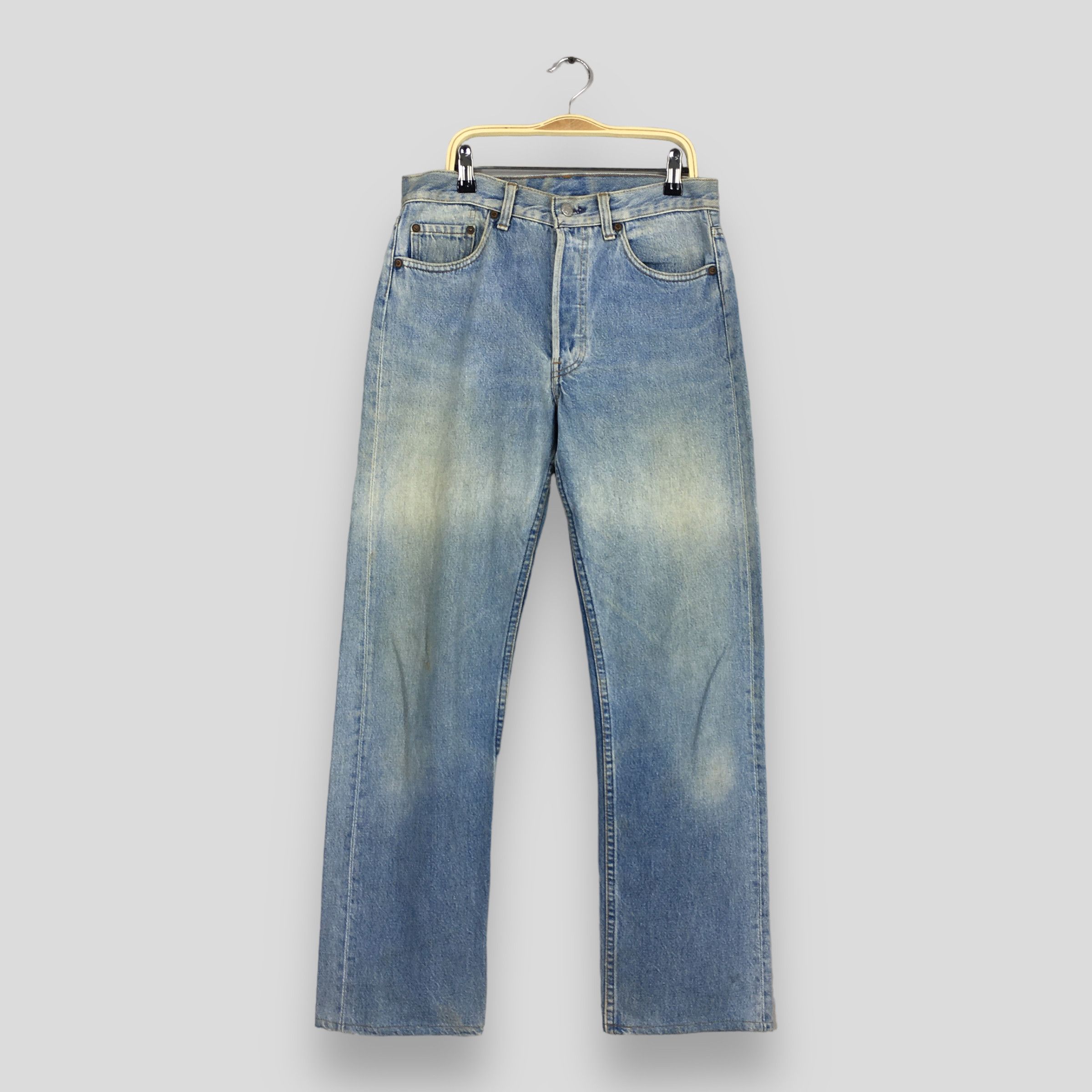 Levi's Size 31x32.5 Vintage 90s Levi's 501 Faded Blue Jeans S1151