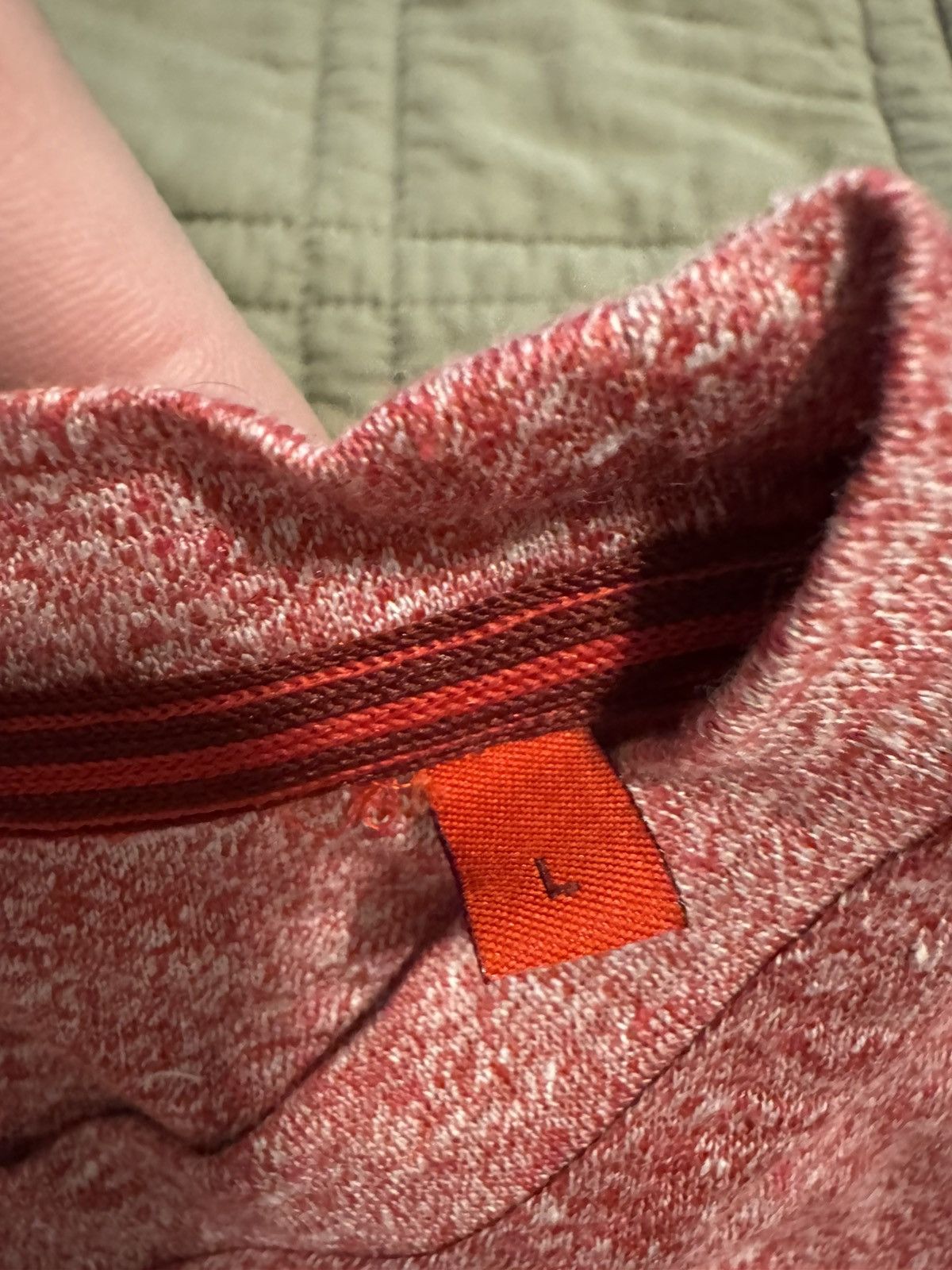 Isaia Red/White Linen Tshirt L Size US L / EU 52-54 / 3 - 6 Thumbnail