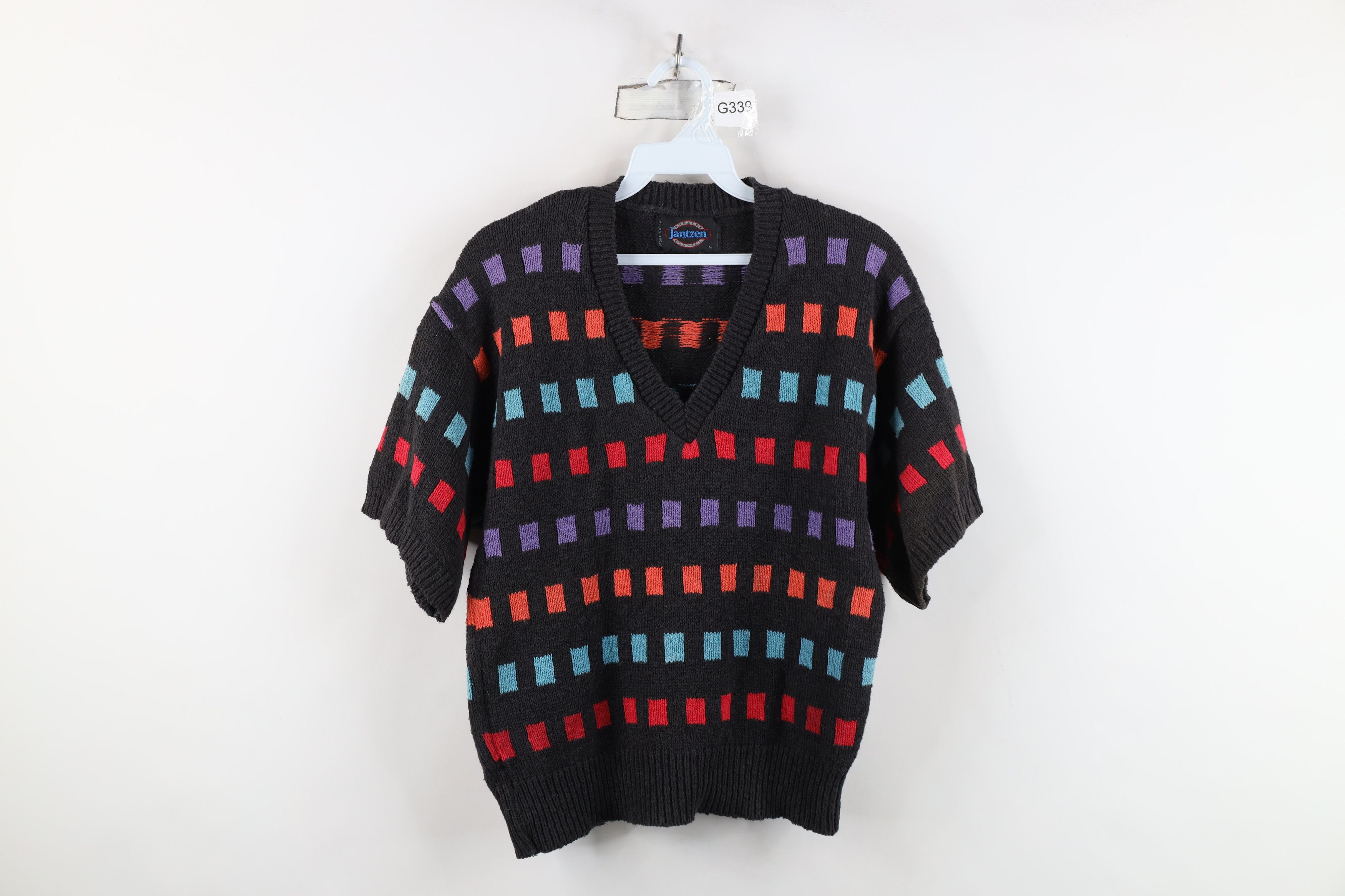 Vintage Vintage 90s Streetwear Checkered Short Sleeve Sweater US Size M / US 6-8 / IT 42-44 - 1 Thumbnail