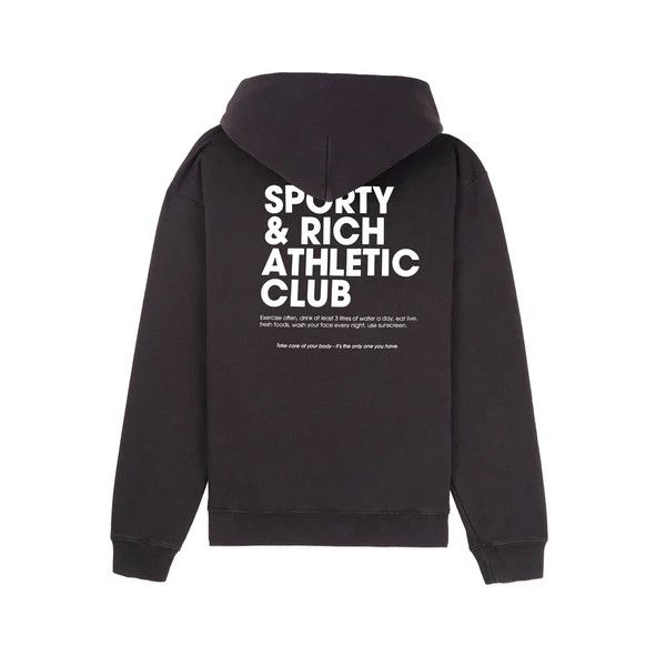 Sporty & Rich o1mle0525 Exercise Often Hoodie in Faded Black Size S / US 4 / IT 40 - 2 Thumbnail