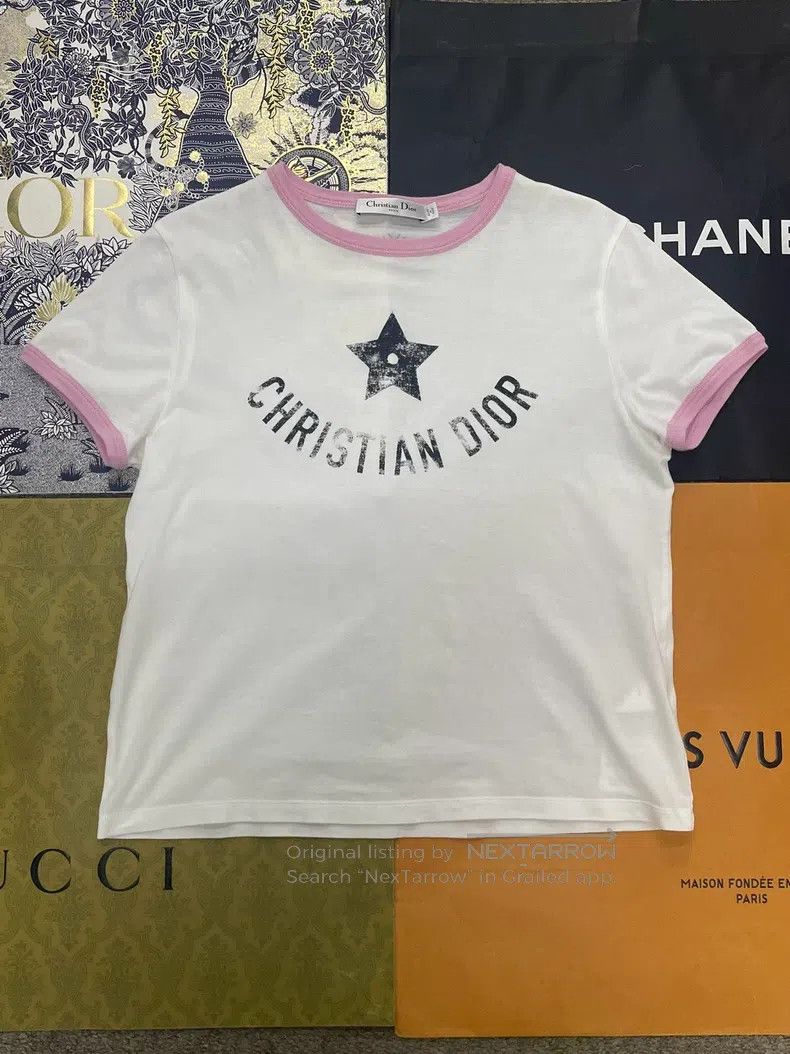 Dior Dior White and pink lucky star letter printed short-sleeve Size US M / EU 48-50 / 2 - 1 Thumbnail
