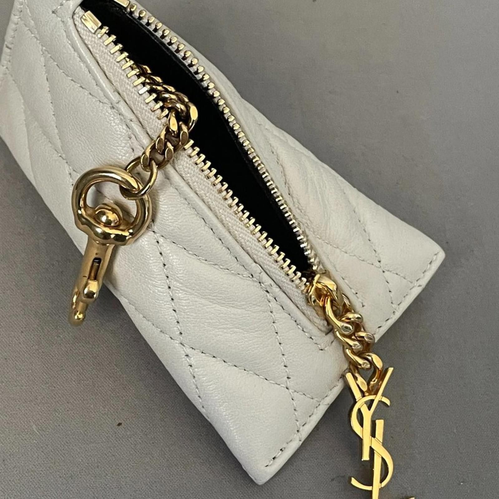 Saint Laurent Paris SAINT LAURENT Triangle Ysl Quilted Pouch Key Chain 669925 Size ONE SIZE - 4 Thumbnail