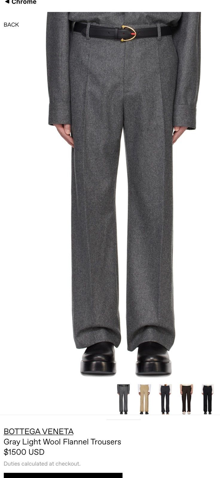 Bottega Veneta Bottega venetra mens wool pants. 52/36. $1500 Size US 36 / EU 52 - 1 Thumbnail